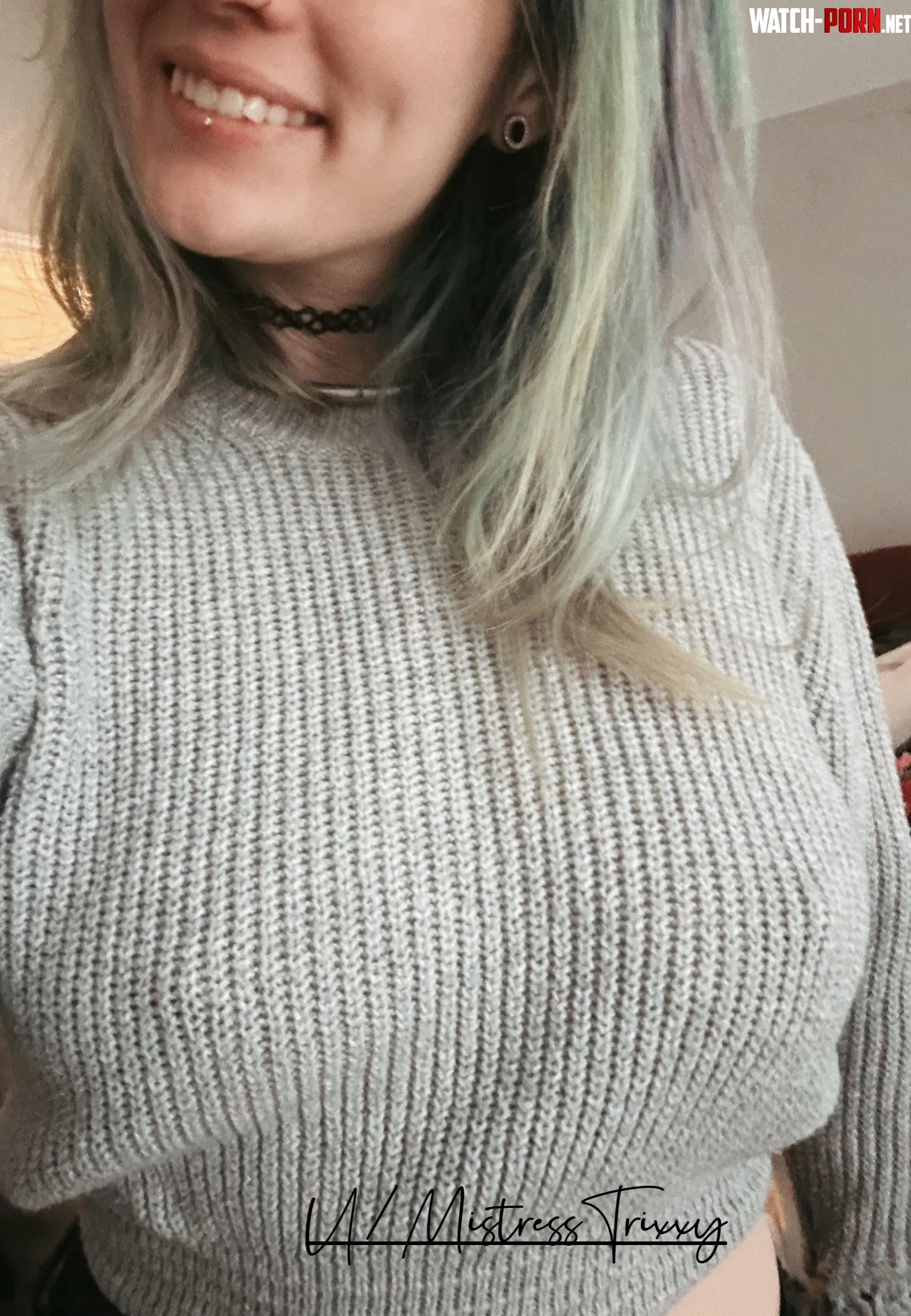 SWEATER WEATHERRRRR Not a bra in sight  by MistressTrixxy