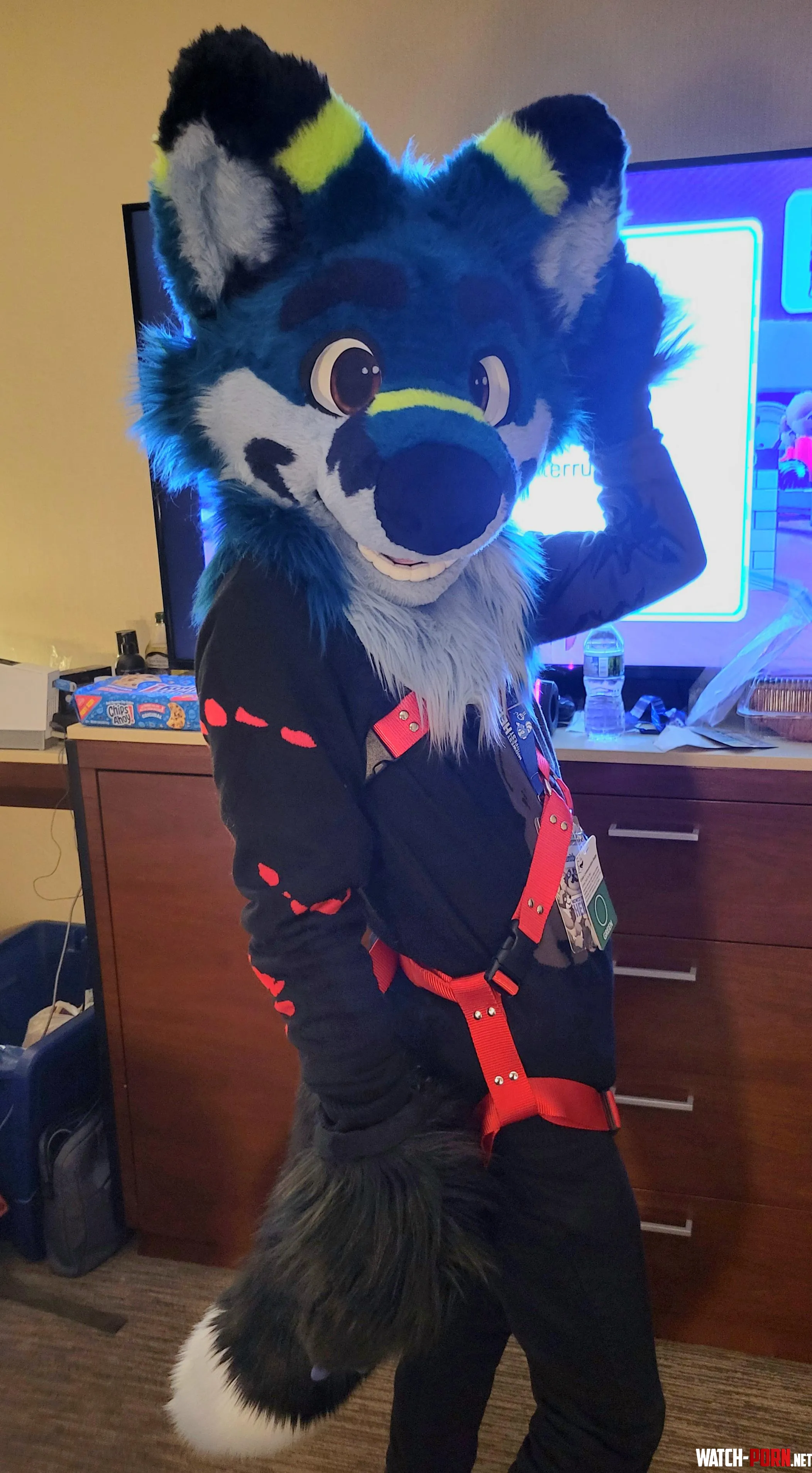 When your roomie at MFF looks better in your suit then you  by BulletDraws