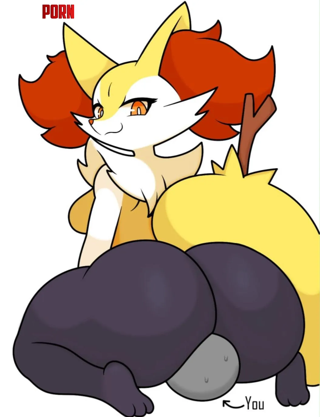 Braixen sits on your face jutsapostion by Bi_leafeon