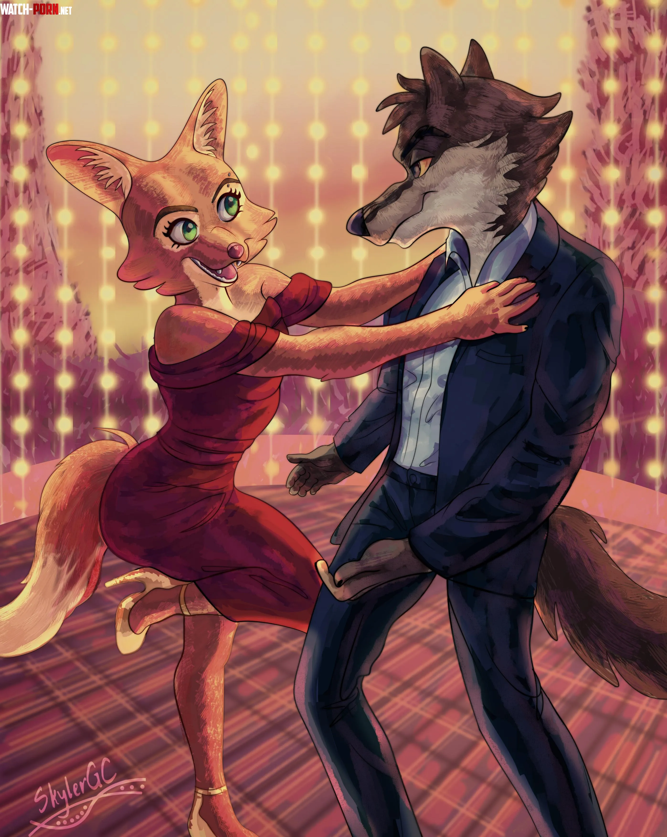 My furry fanart de Diane and Mr wolf  by SkylerGC