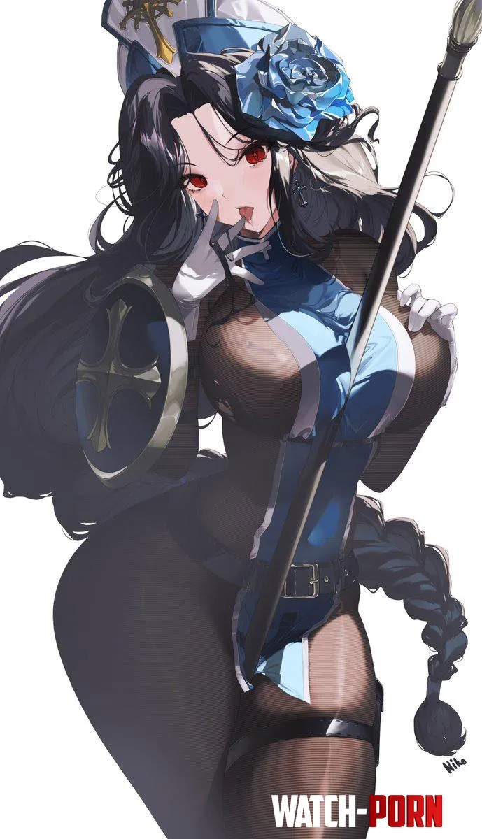 Maidens unique way of holding her weapon Nikke by Boring_water33