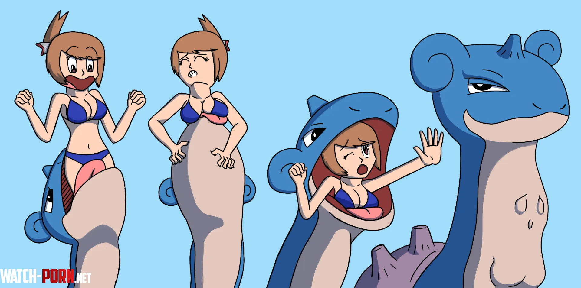 image Lapras eats a female swimmer story in description sergeant16bit  by TheDarkLordScaryman
