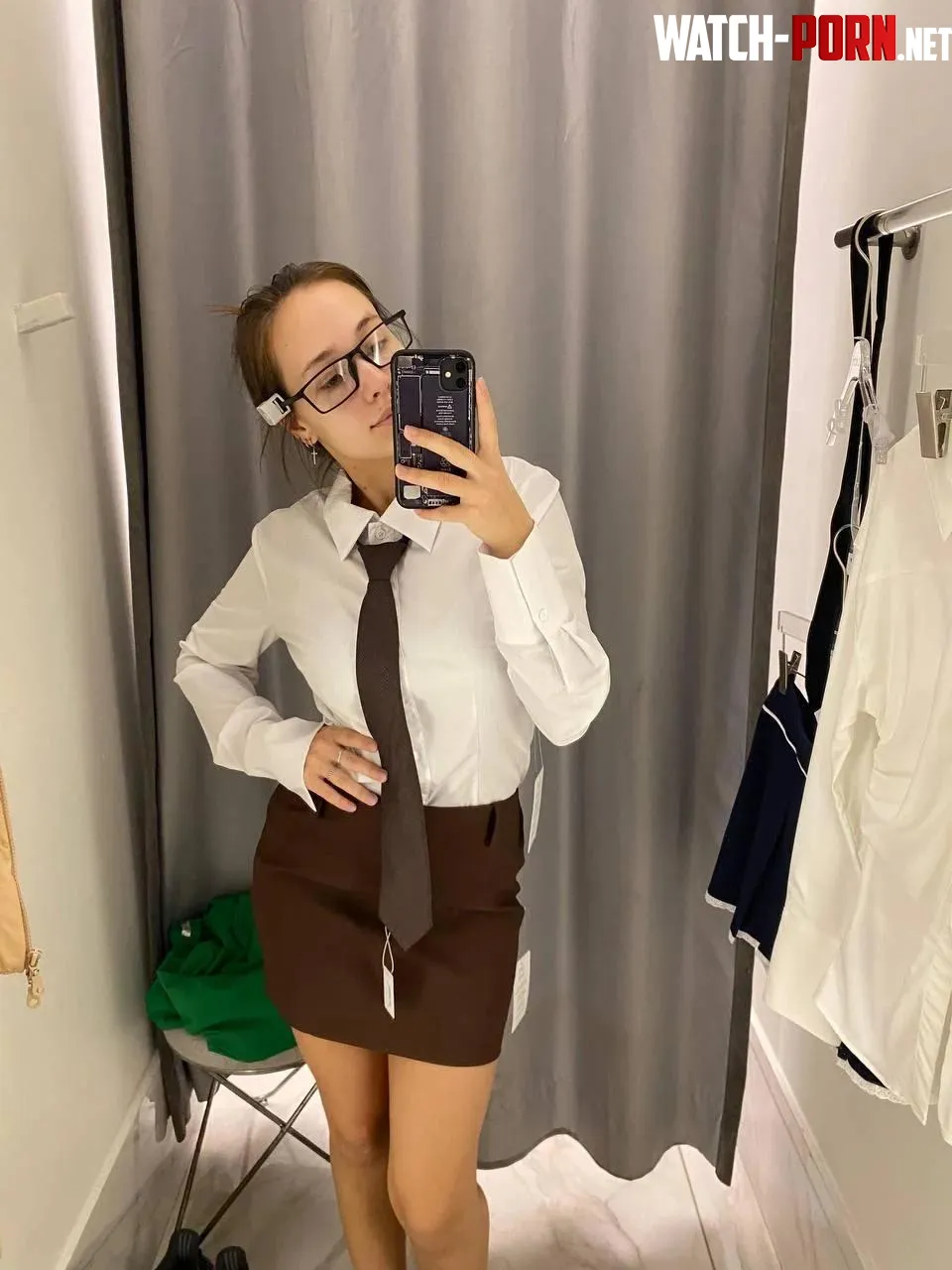 Secretary can wear ties instead of collars by fozzyteens