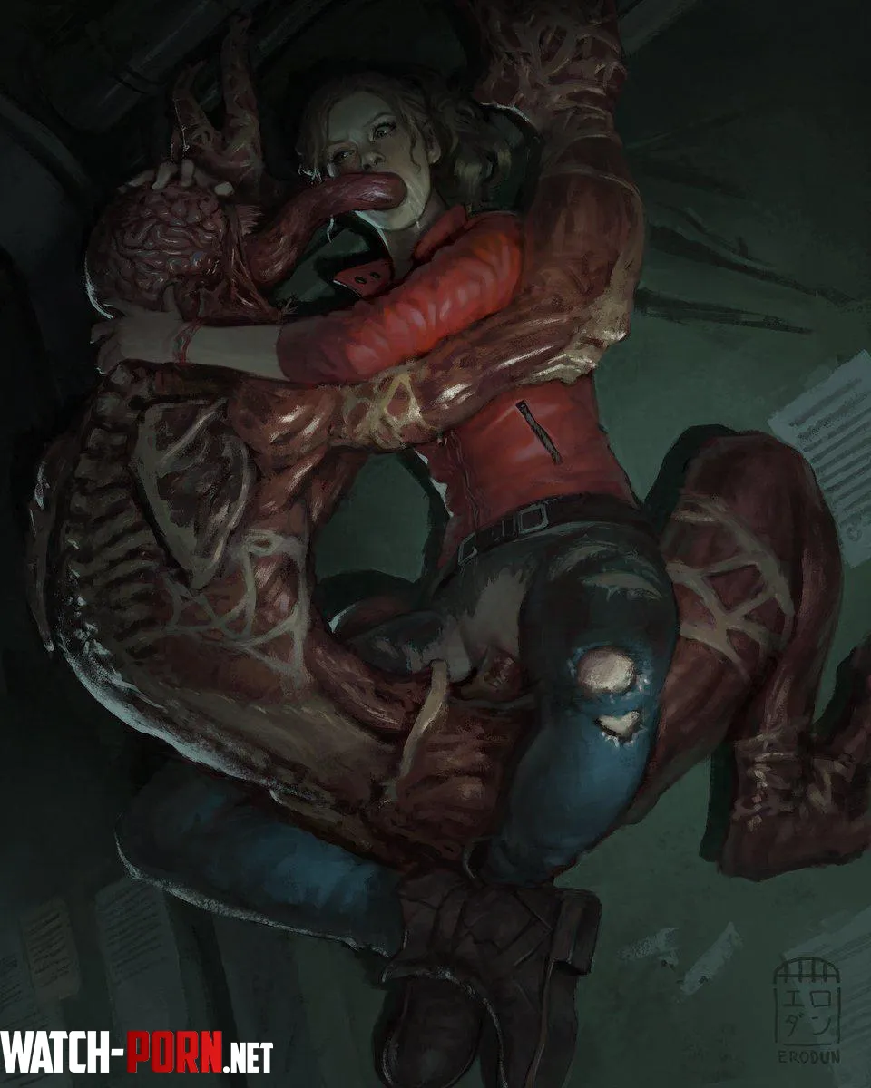 Claire hanging out with a Licker Resident Evil erodun by TheUltimateRepublic