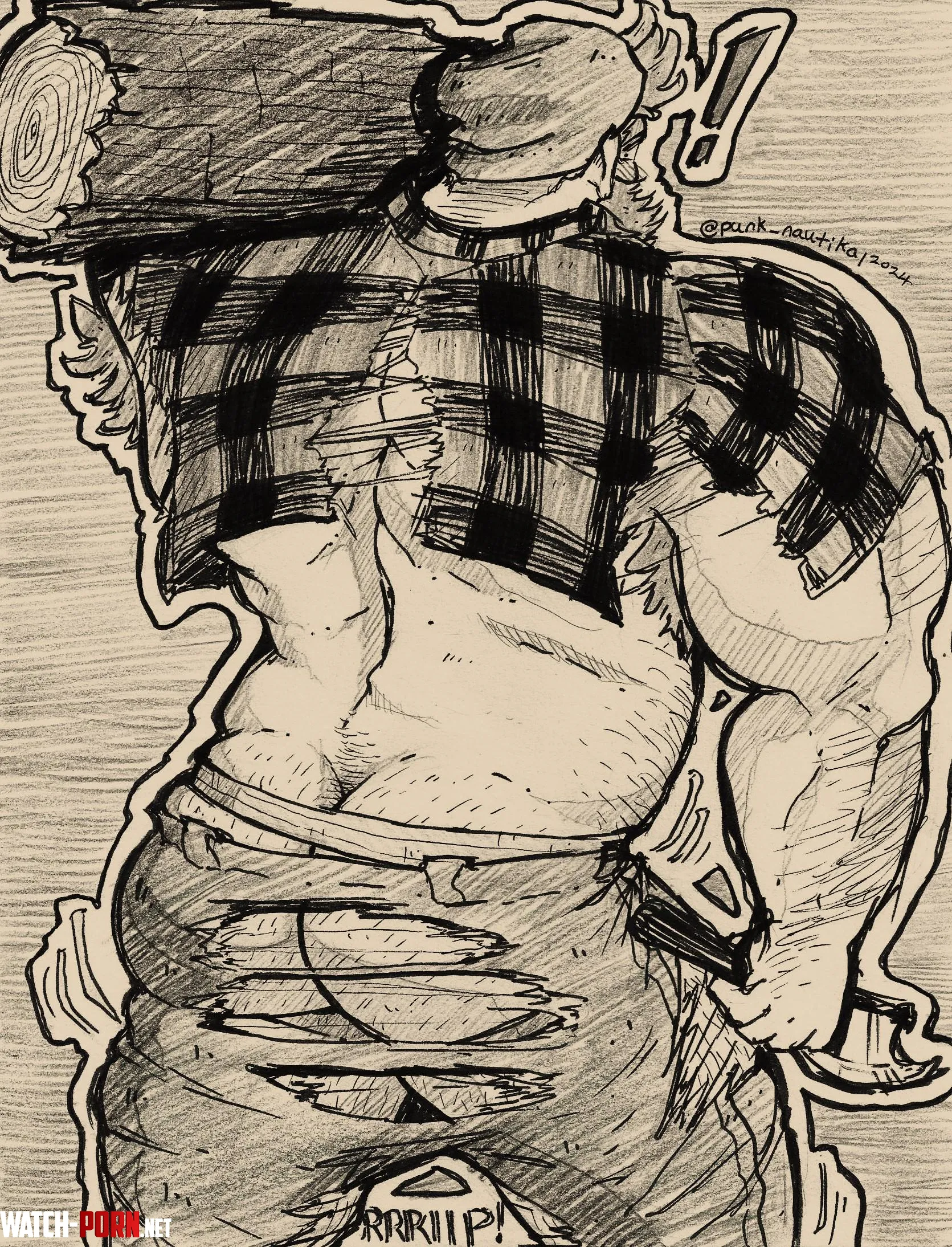 Lumberjack ruins his jeans OC by punk_nautikal