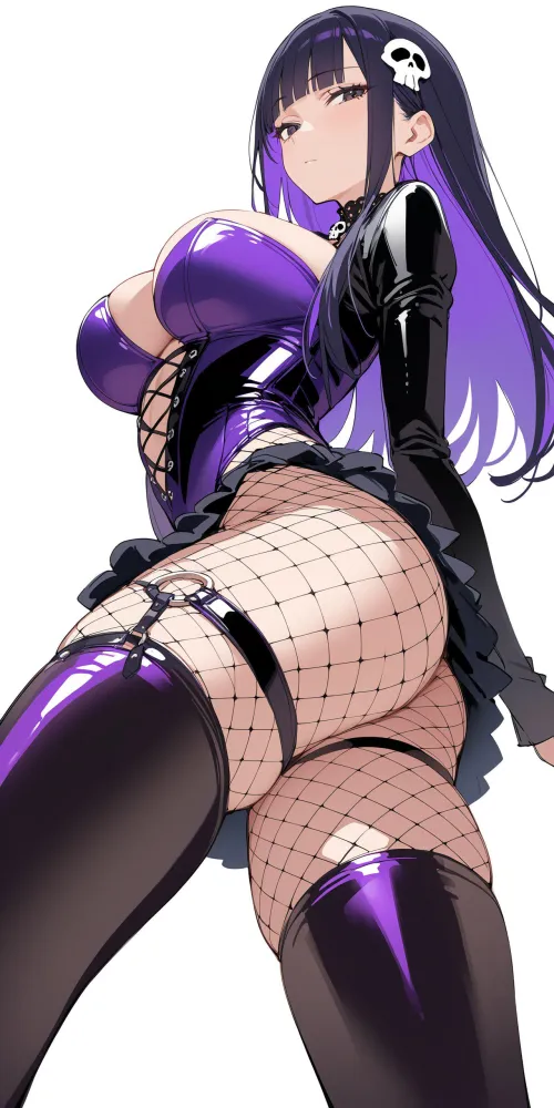 Thumbnail CheetahSperm18 Showcases PurpleBlack Goth Thighs