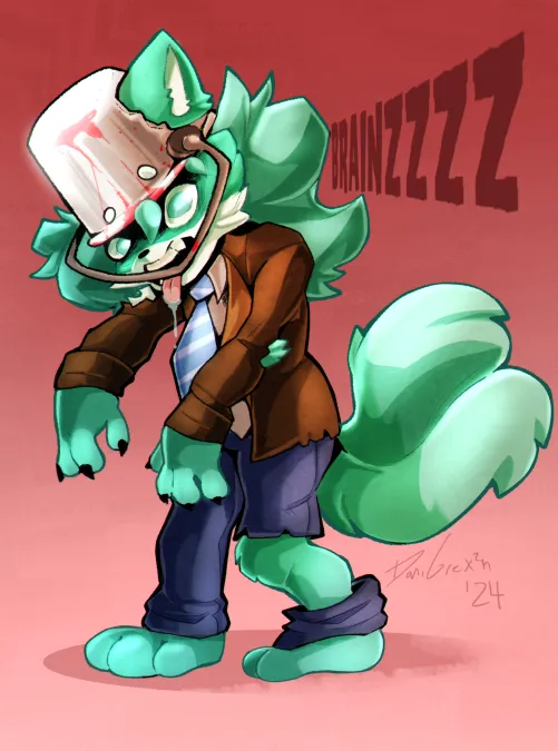 Thumbnail Zombie Furry Head: DaniGrex2n's Commission | furry