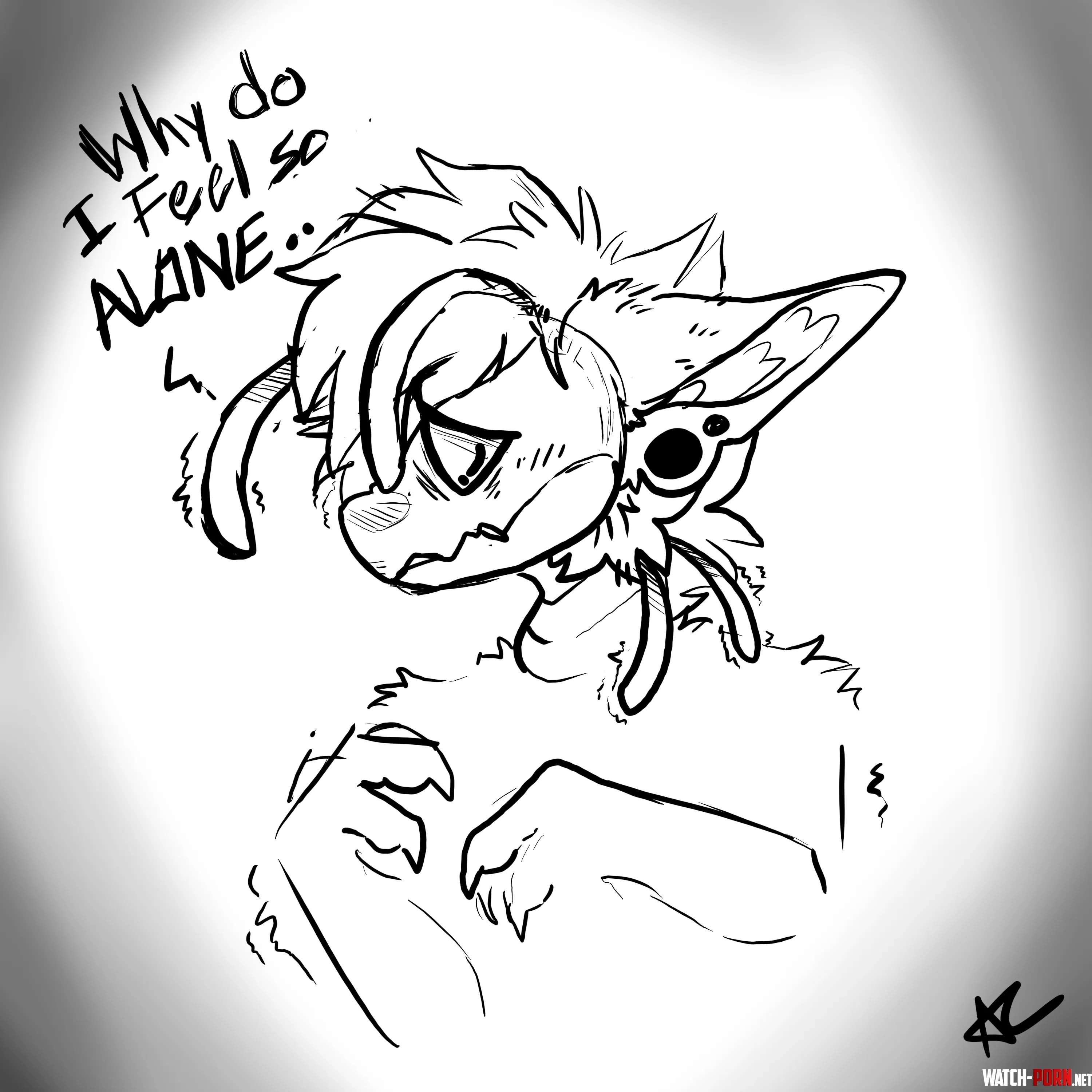 Why do i feel so alone sketch by me  its a very rough sketch by Zero-The-Prizimix