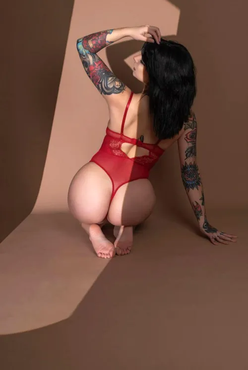 Thumbnail Countdown to Passion: Embracing Moments in Red Lingerie | CozyKimber