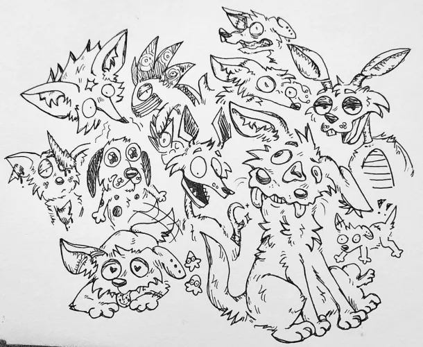 Thumbnail Exploring Assorted Furry Doodles in a Whimsical World
