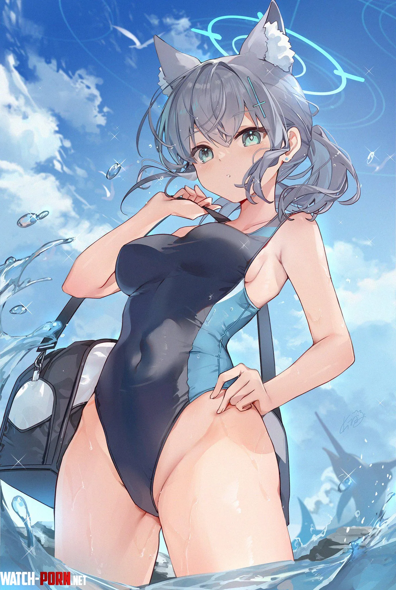 Swimsuit Shiroko Blue Archive by marxsander2016