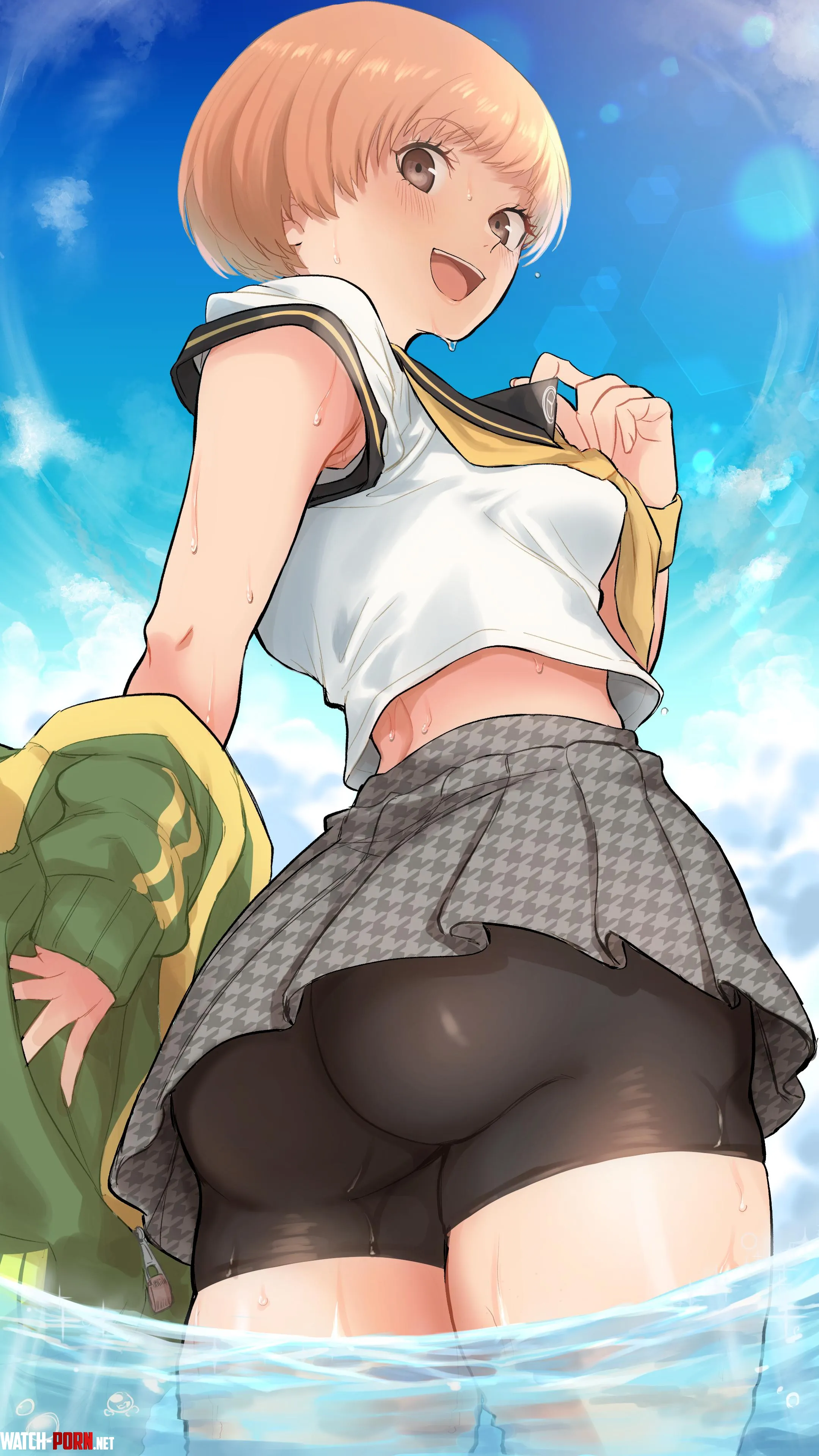 Chie Satonaka in the water by LafterMastr