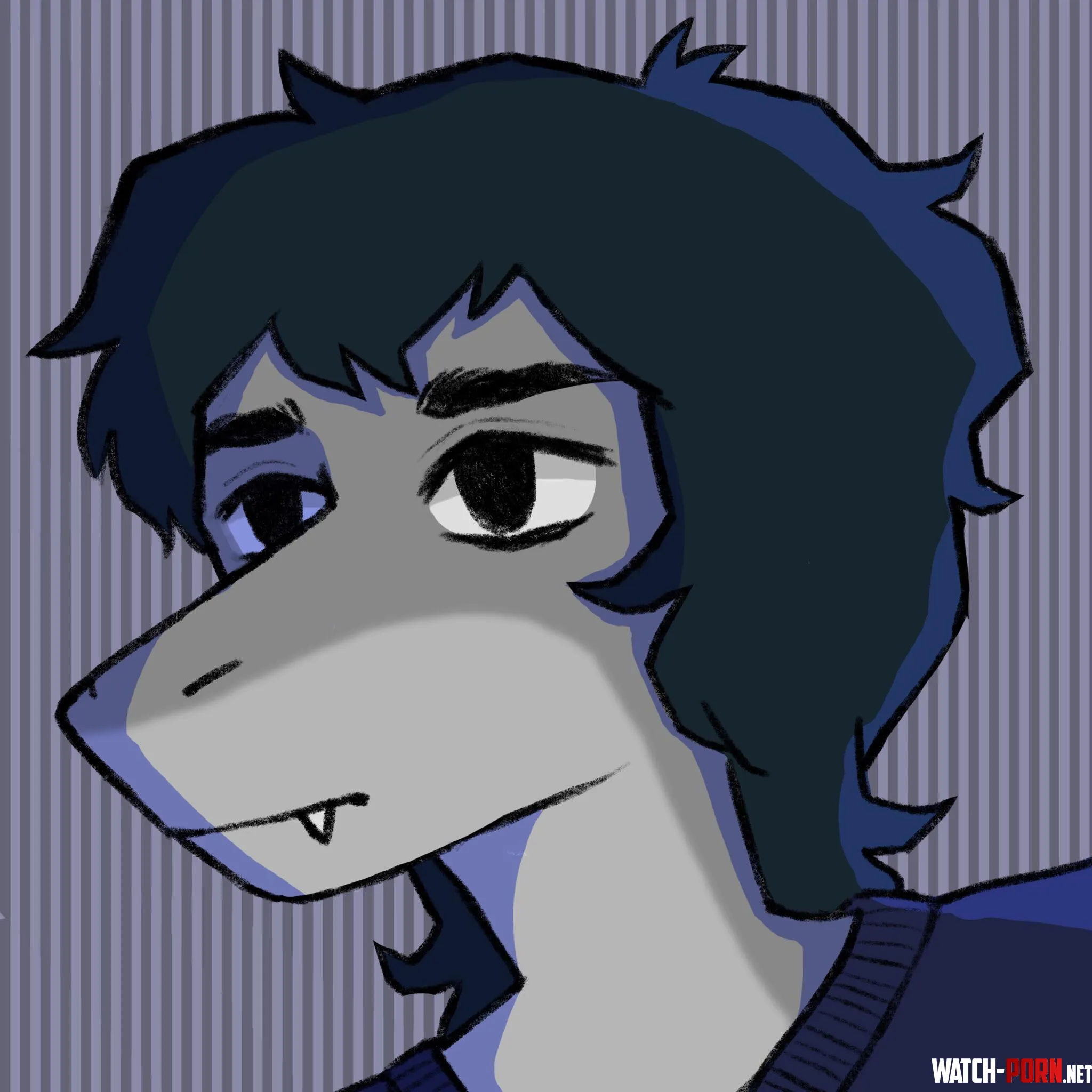 Shark guy art by me by forest-fur