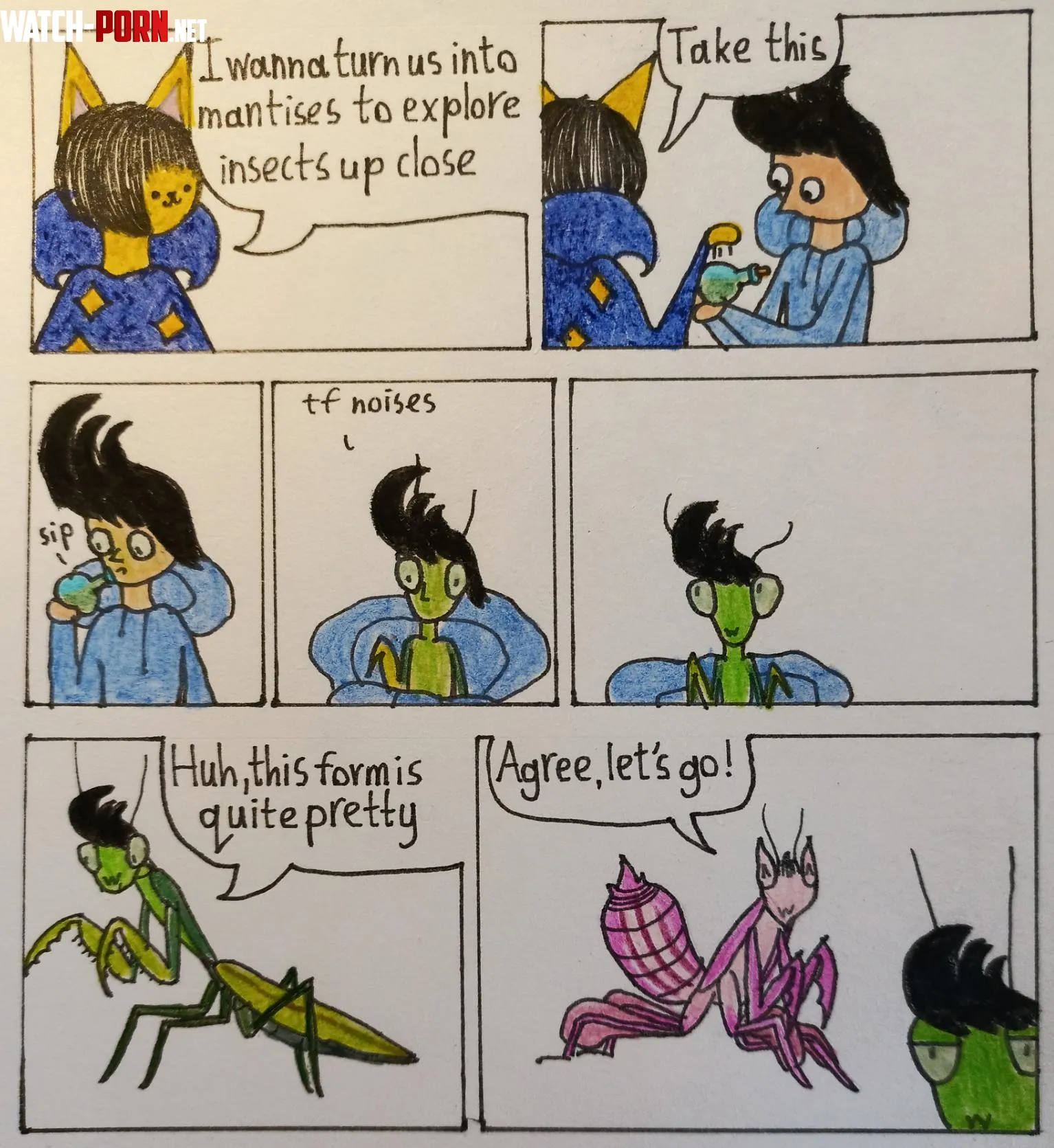 Pretty mantis art by me  by MrMoor2007