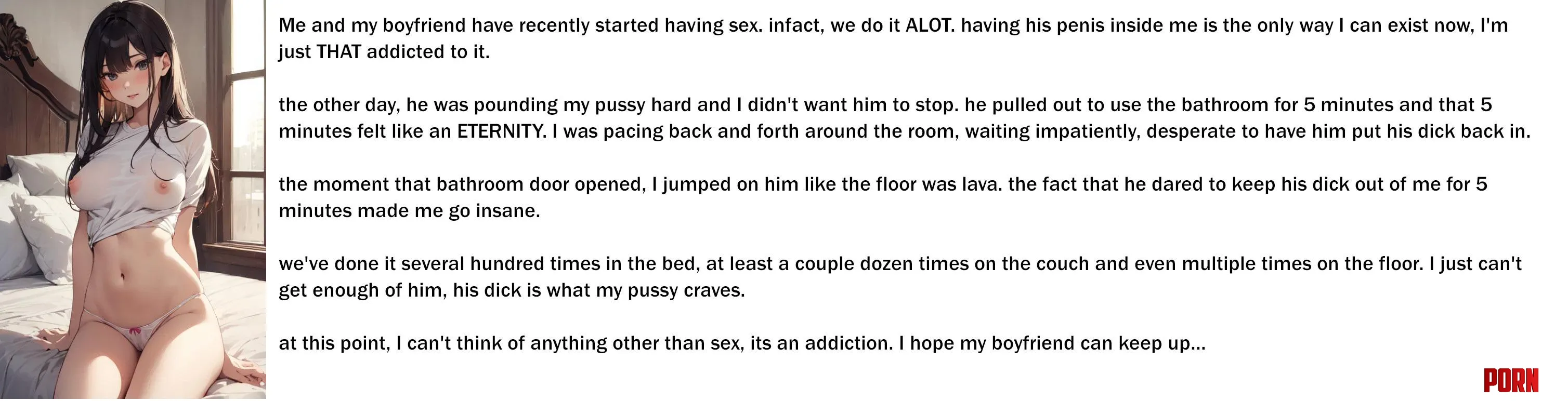 Cant stand being without you Short Female POV Sex Addiction Nymphomaniac  by NSFWilliam69
