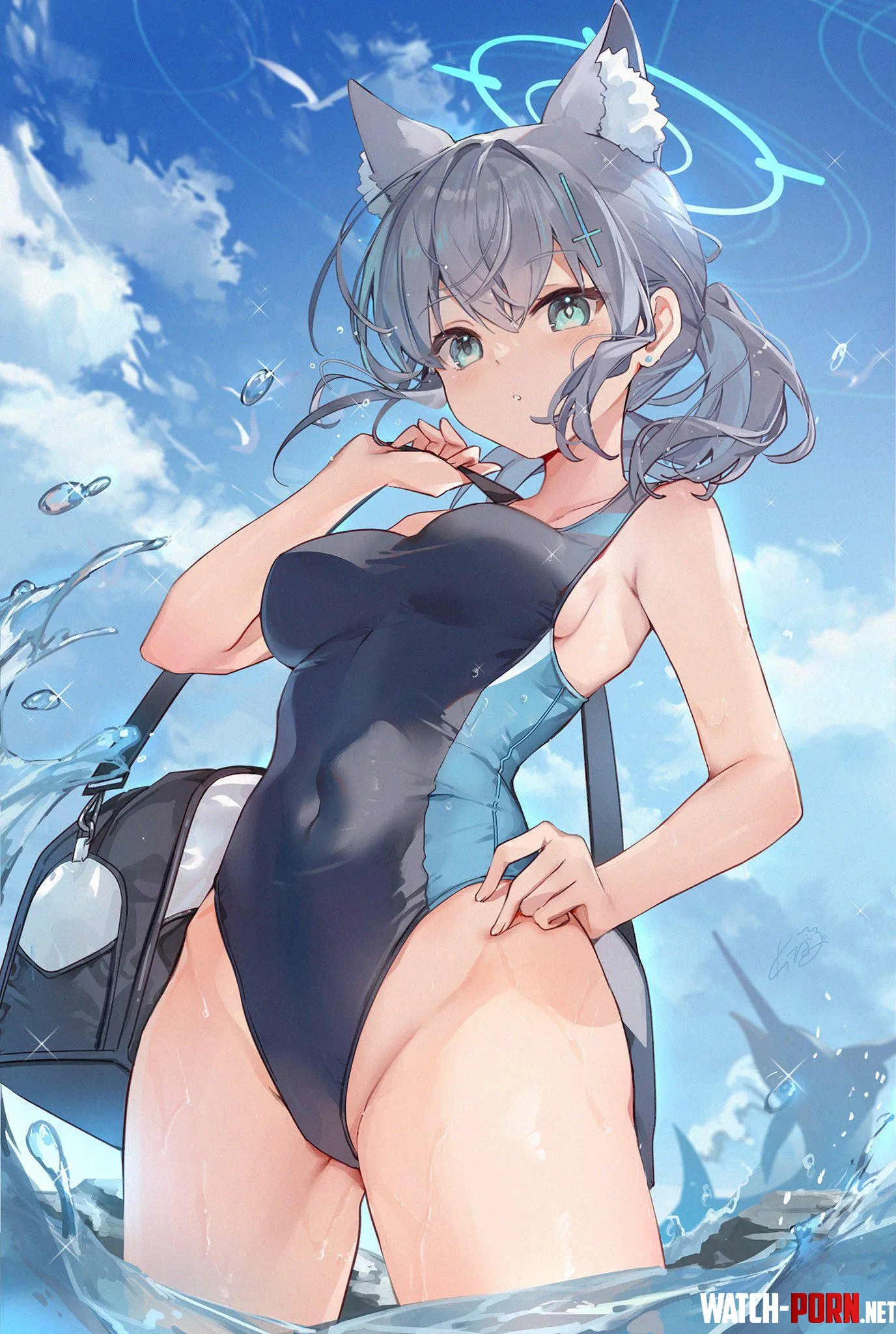 Swimsuit Shiroko  by marxsander2016