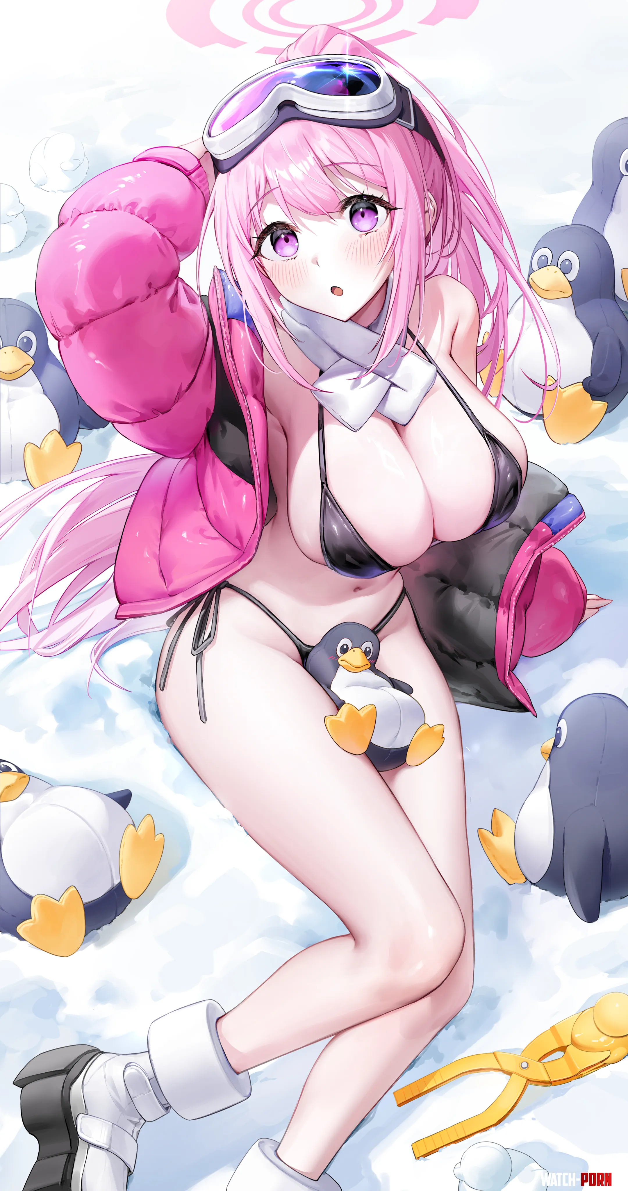 Izumi surrounded by penguins by marxsander2016