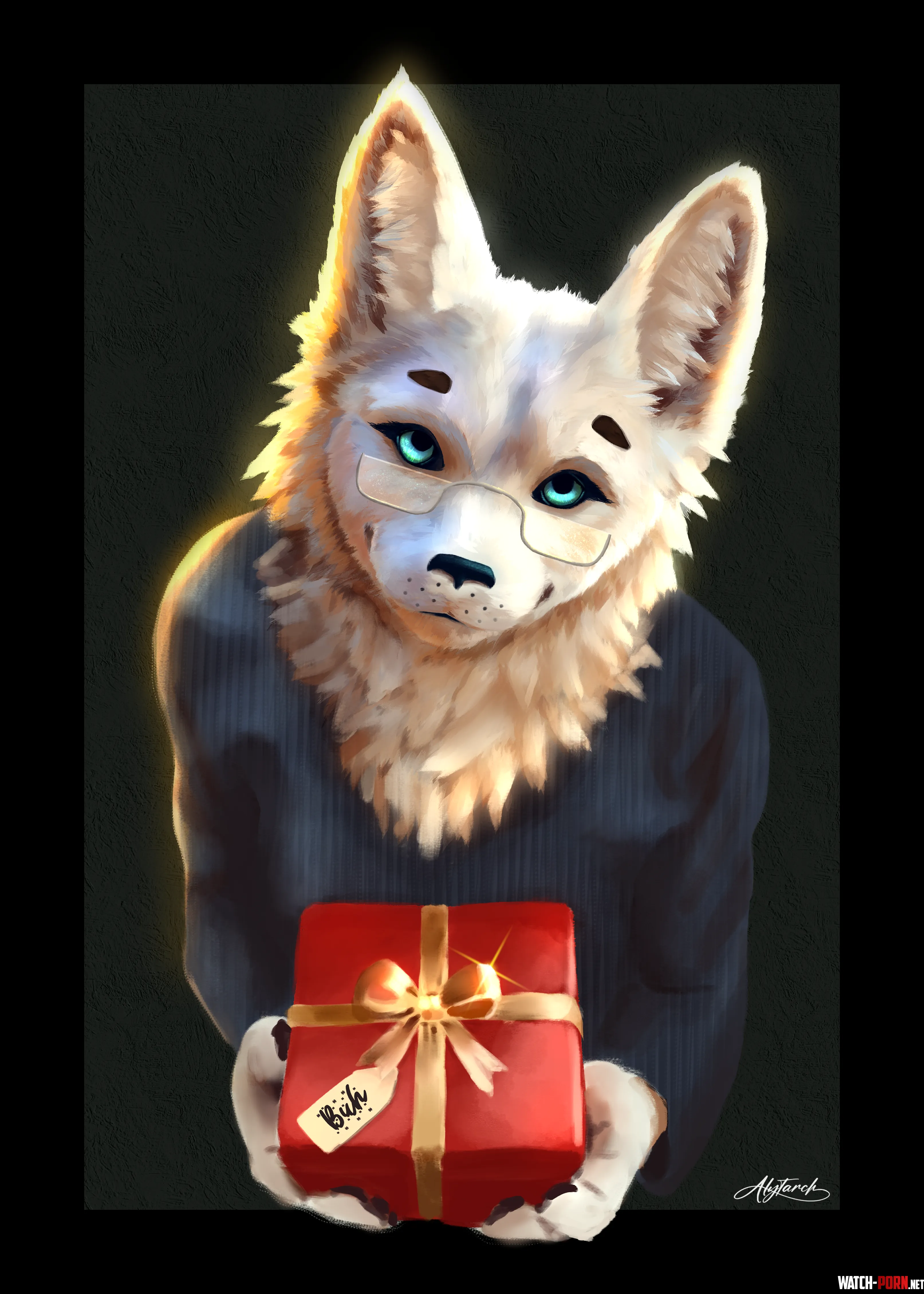 Painted a little Christmas portrait of a friends character  by Alytarcha