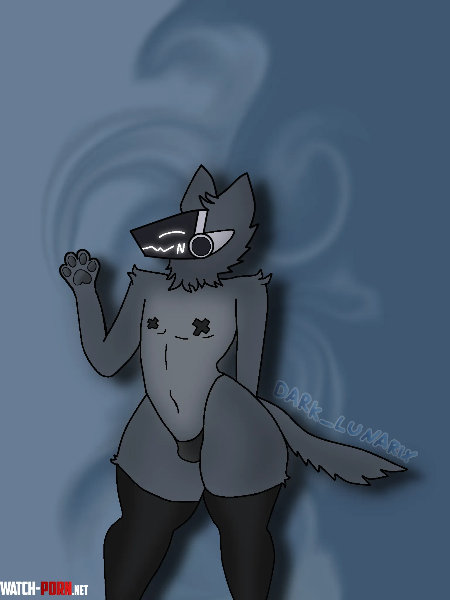A recent drawing I made of my fursona x3 by Femboy_Darktt