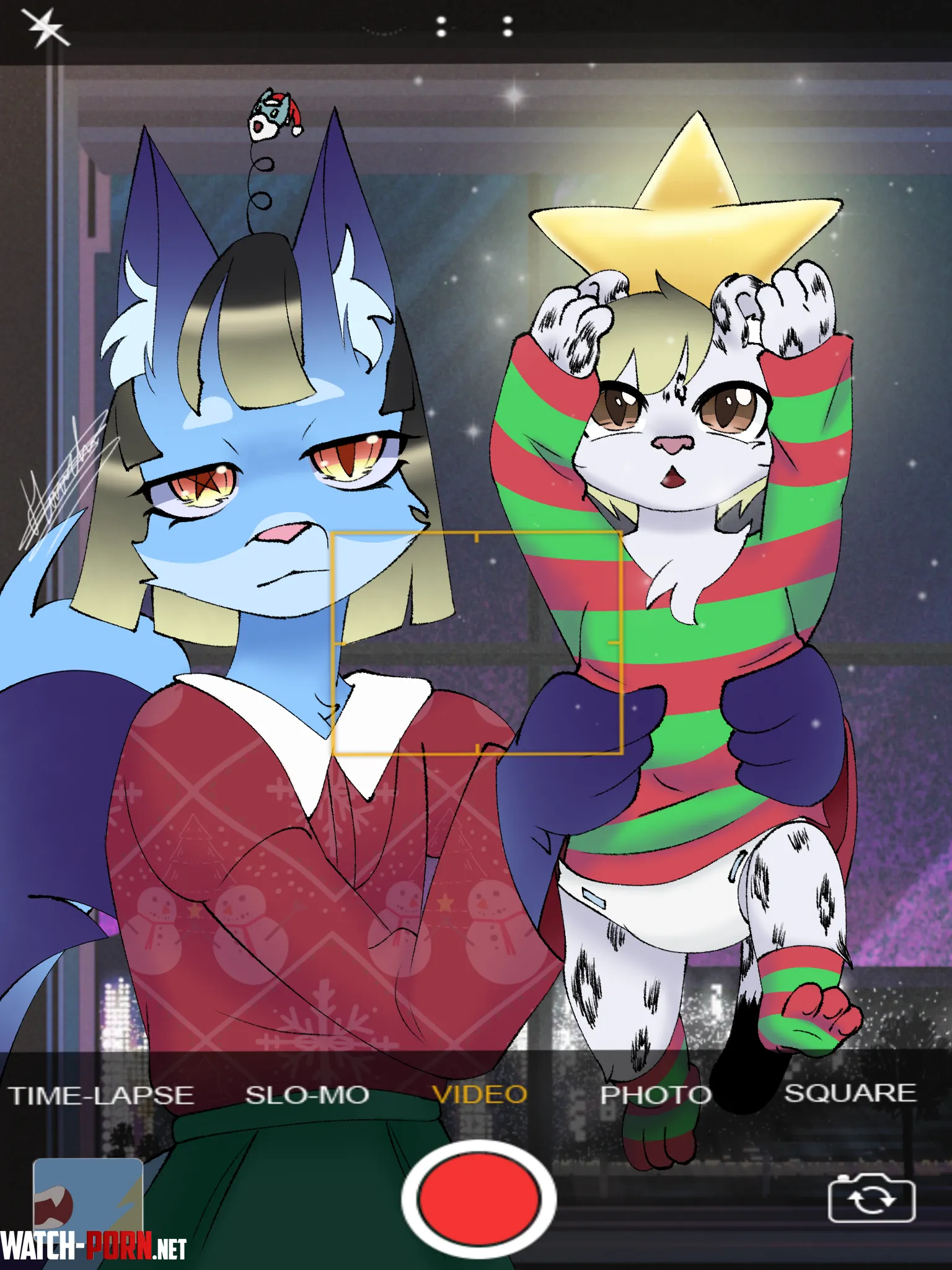 Young Lena and her little brother wish you happy holidays Art by me by WaterLiliesAtNight