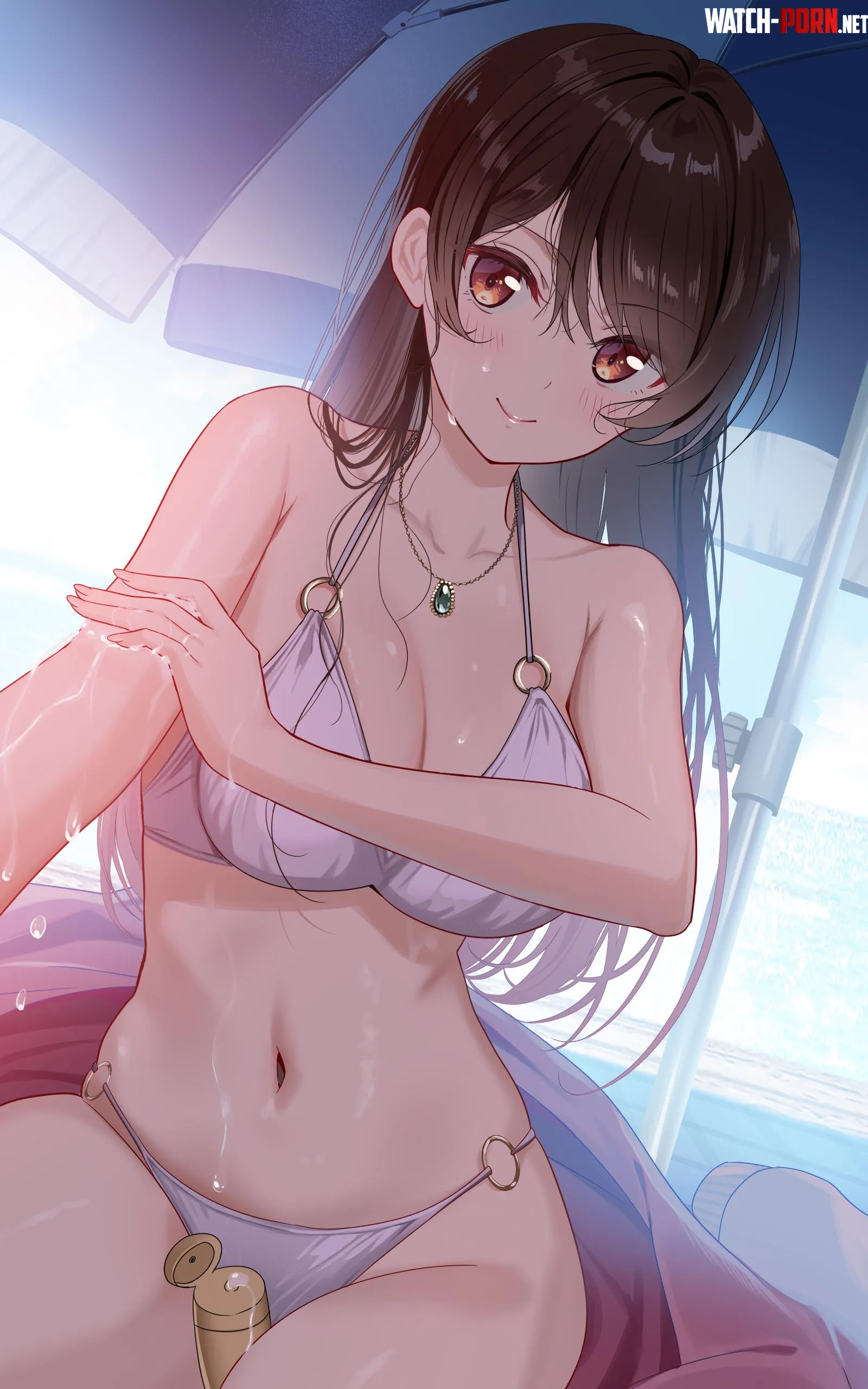 Chizuru applying sunscreen Rent A Girlfriend by xSaviour_N
