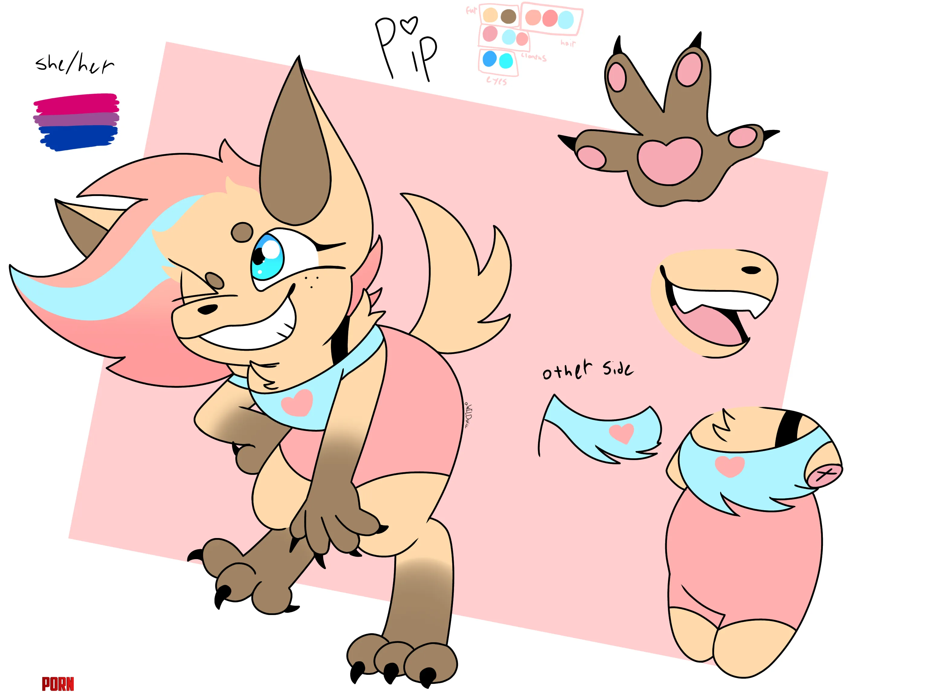 Uuhhhh oc ref sheet for my epic oc pip the fennec fox by aWILDsticc