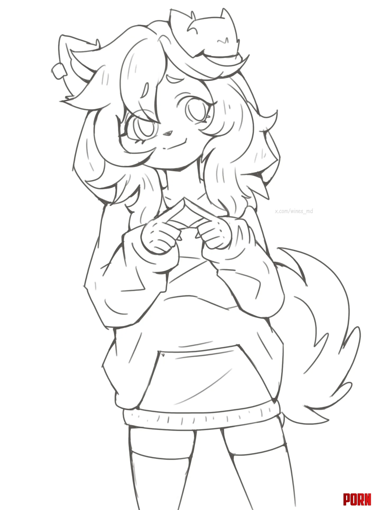 Cute and shy art by me  by Th_Win