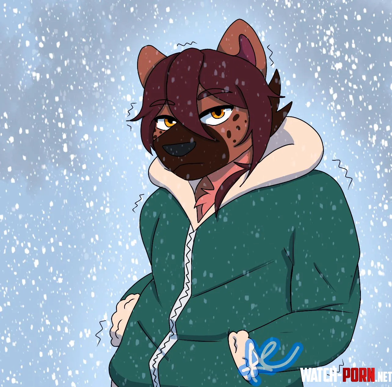 Spotted hyena in the snow probably not a good combo  by Naive-Appointment231