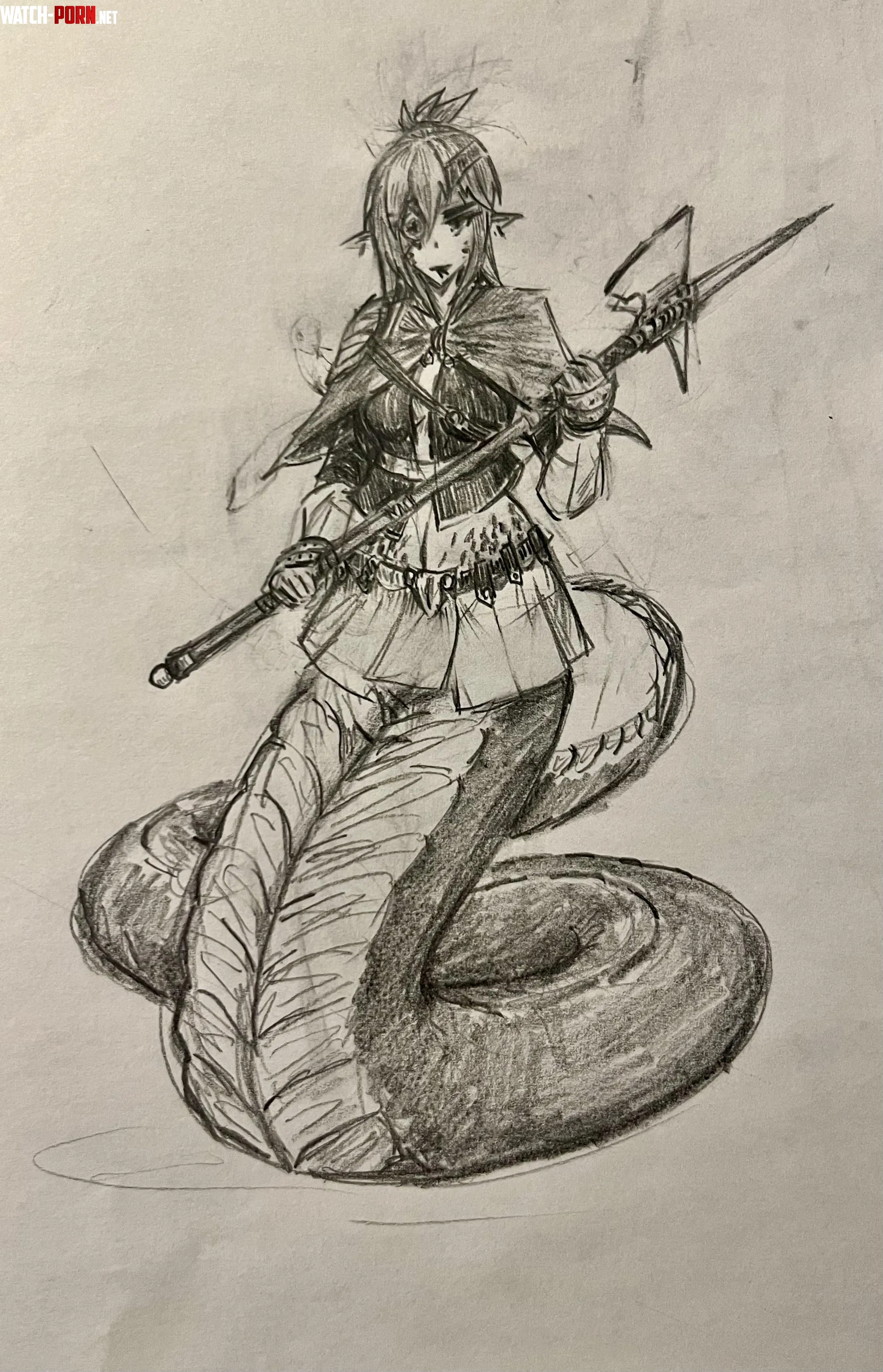 Lamia with Halberd by Cheerforword124