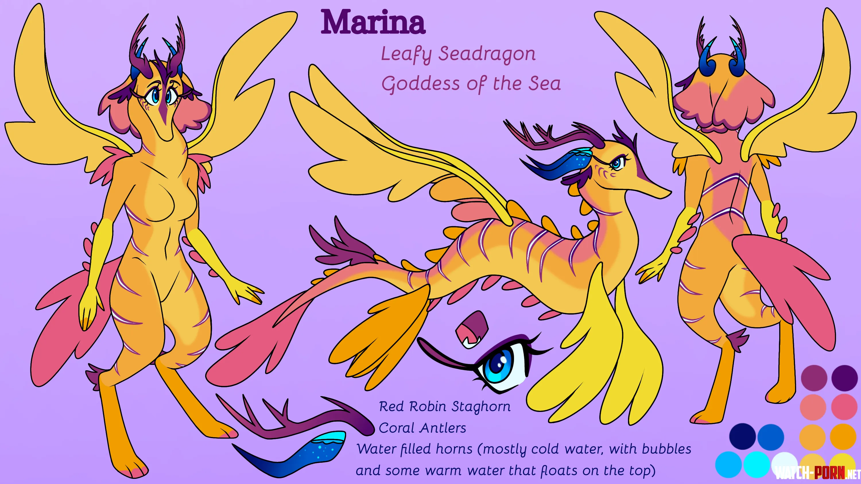 Wanted to show off my Leafy Seadragon ref sheet Art by me by FluffyRUwUster