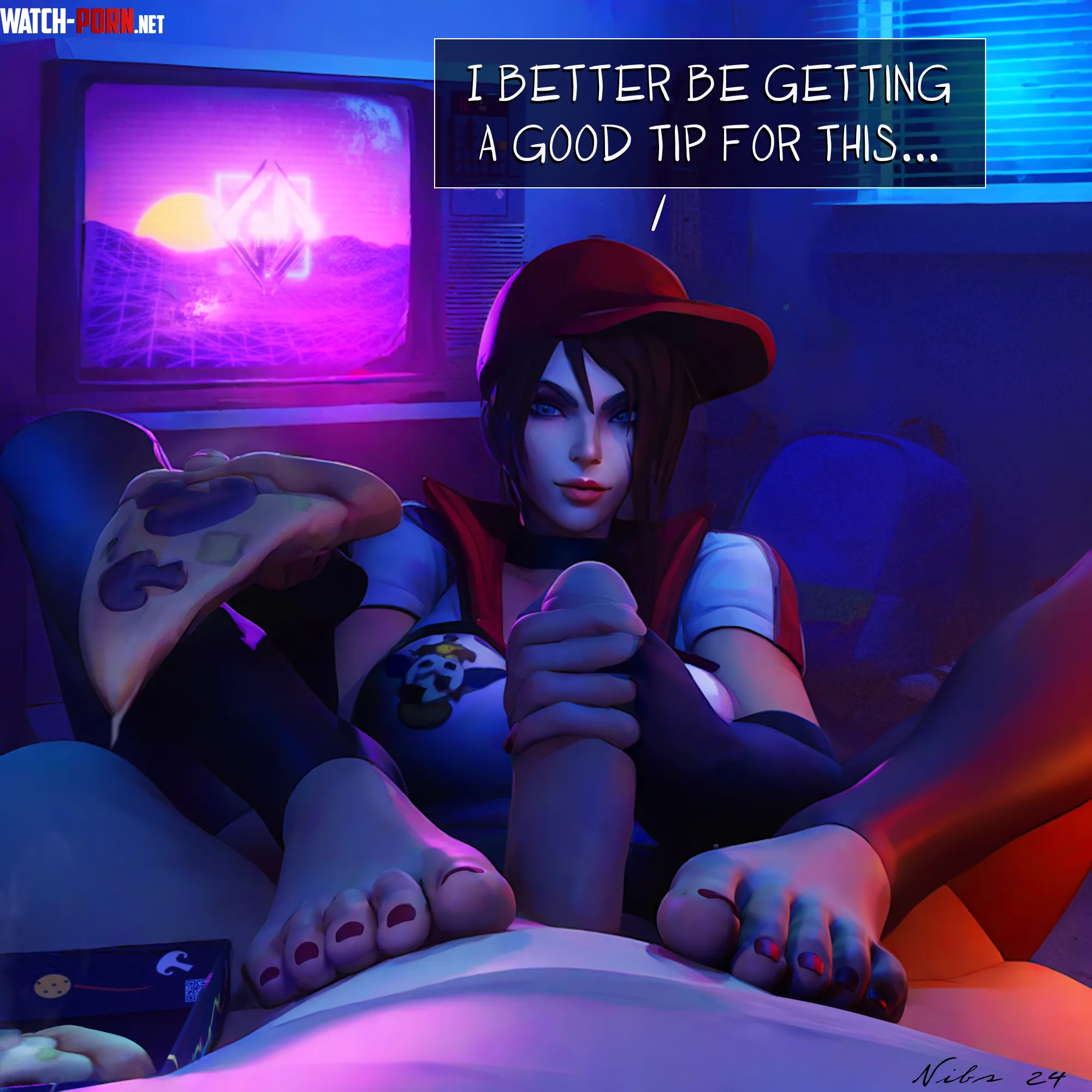 Pinup Just the Tip  Pizza Delivery Sivir Nibs3D League of Legends by Nibs3d