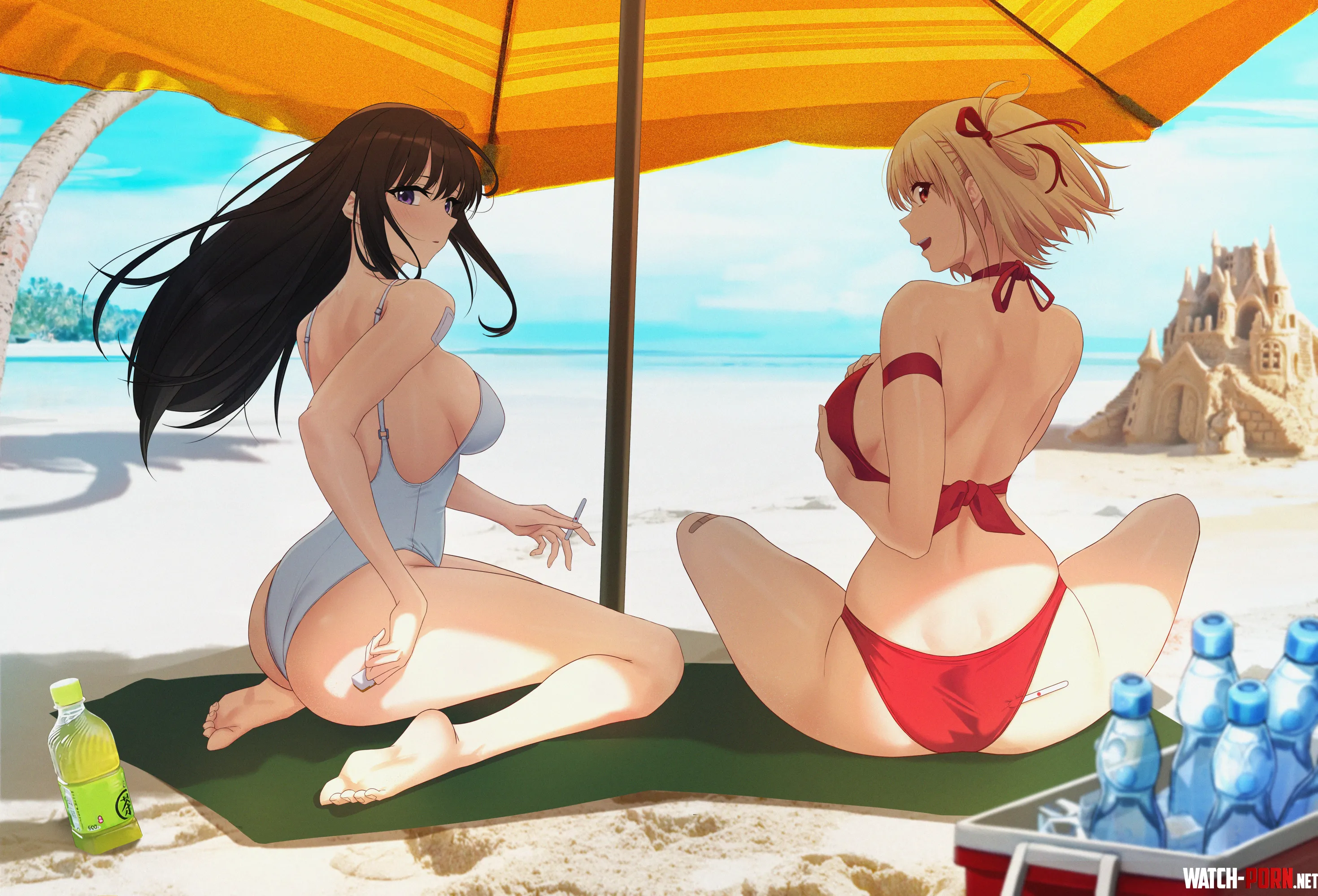 Chisato amp Takina by the beach  by LafterMastr