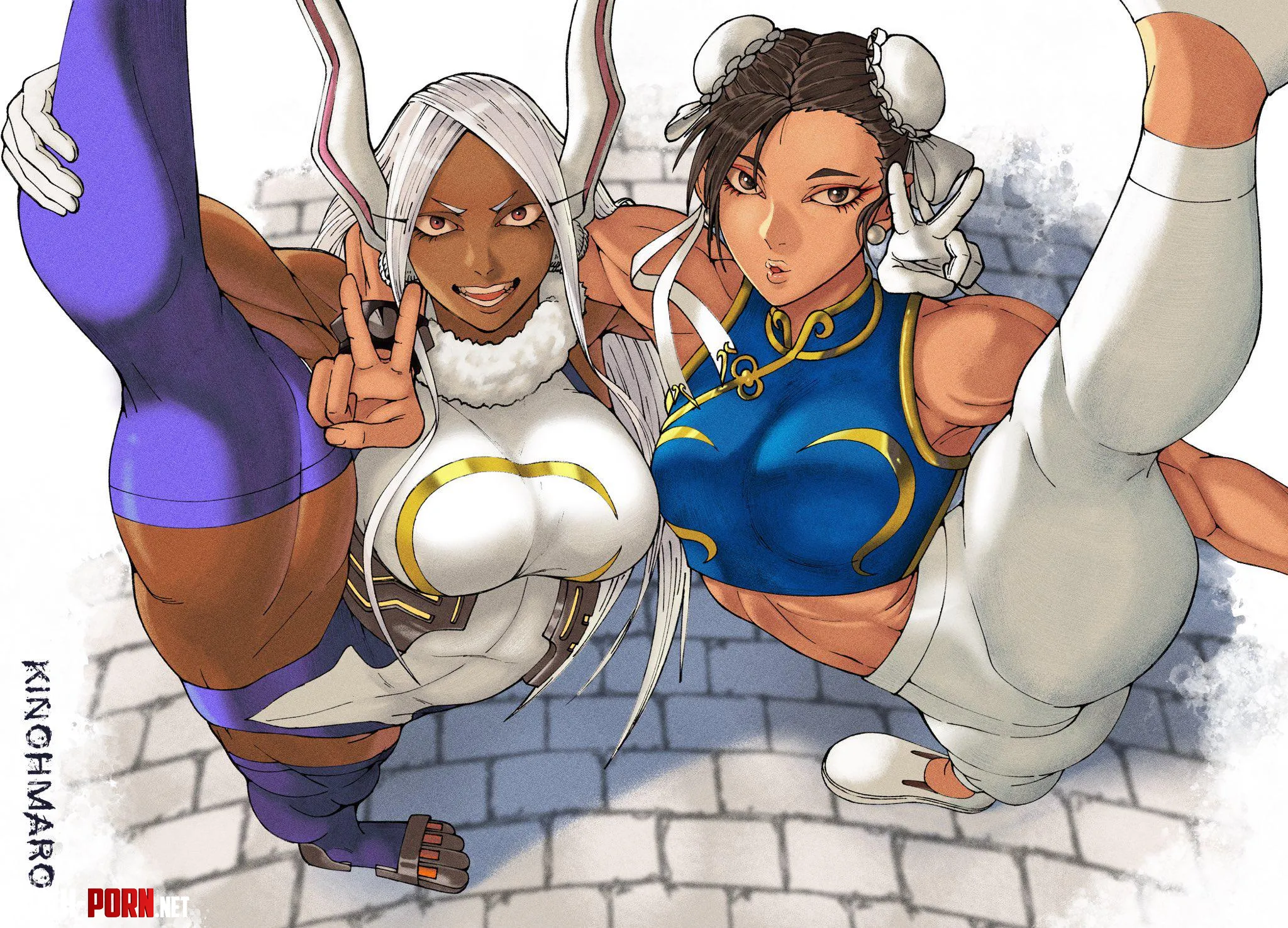 Rumi Usagiyama and ChunLi Kinohmaro by TheTMoneyMan
