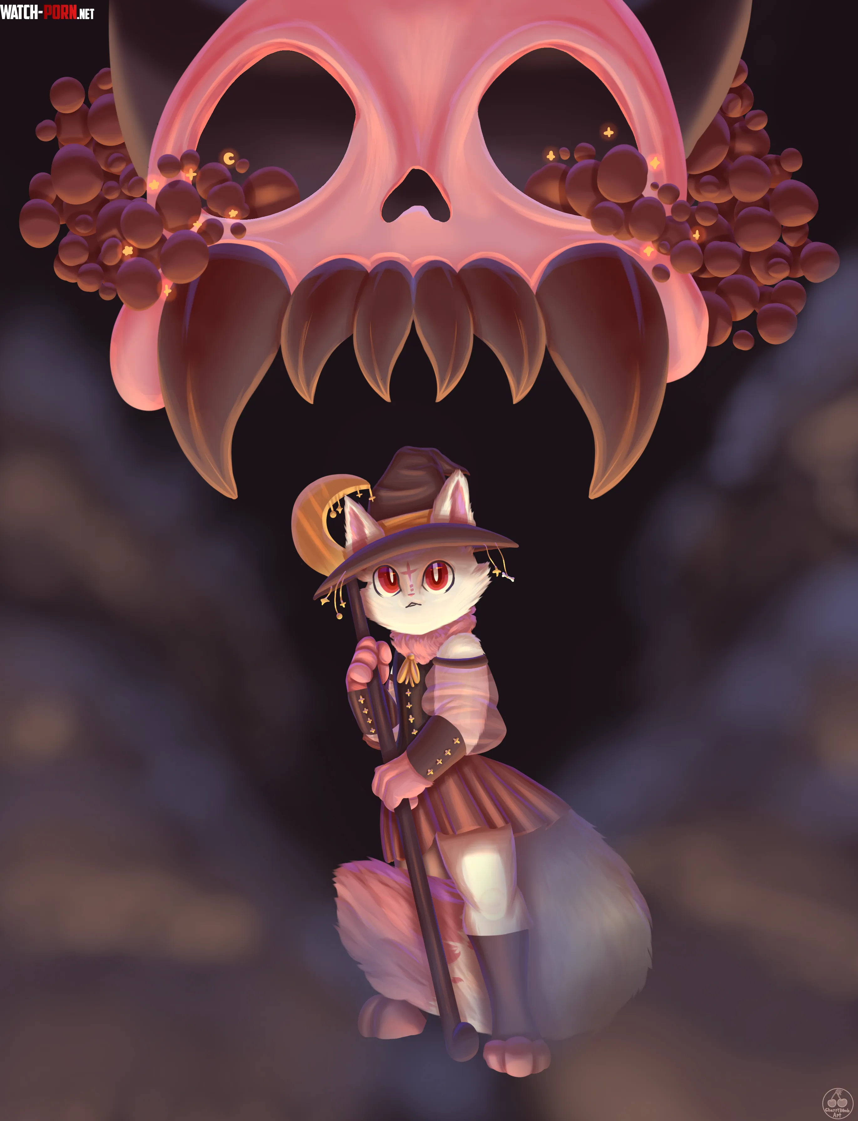 Feline Mage  An artfight attack for a friend by Cherry_b0mb_art