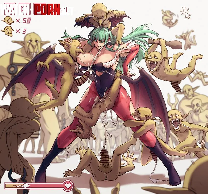 Demon girl struggling from goblin horde  by No_Bunch_2578