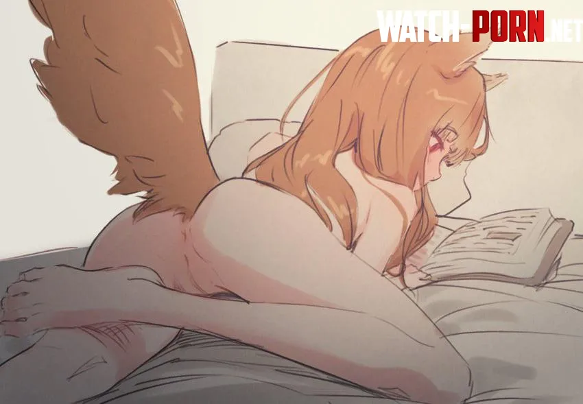 Holo does some reading Spice and Wolf  by SpitefulCrow1701