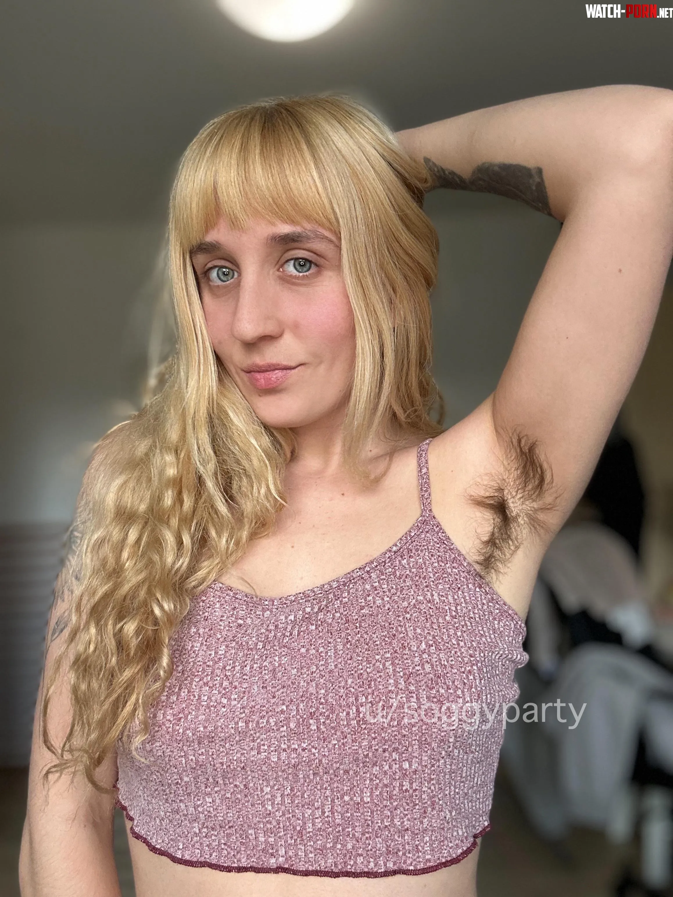 Just a blonde girl with not so blonde armpit hair by SoggyParty