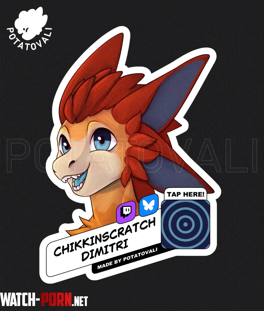 Badge commission I did for Chikkinscratch Art by me by Potatovali