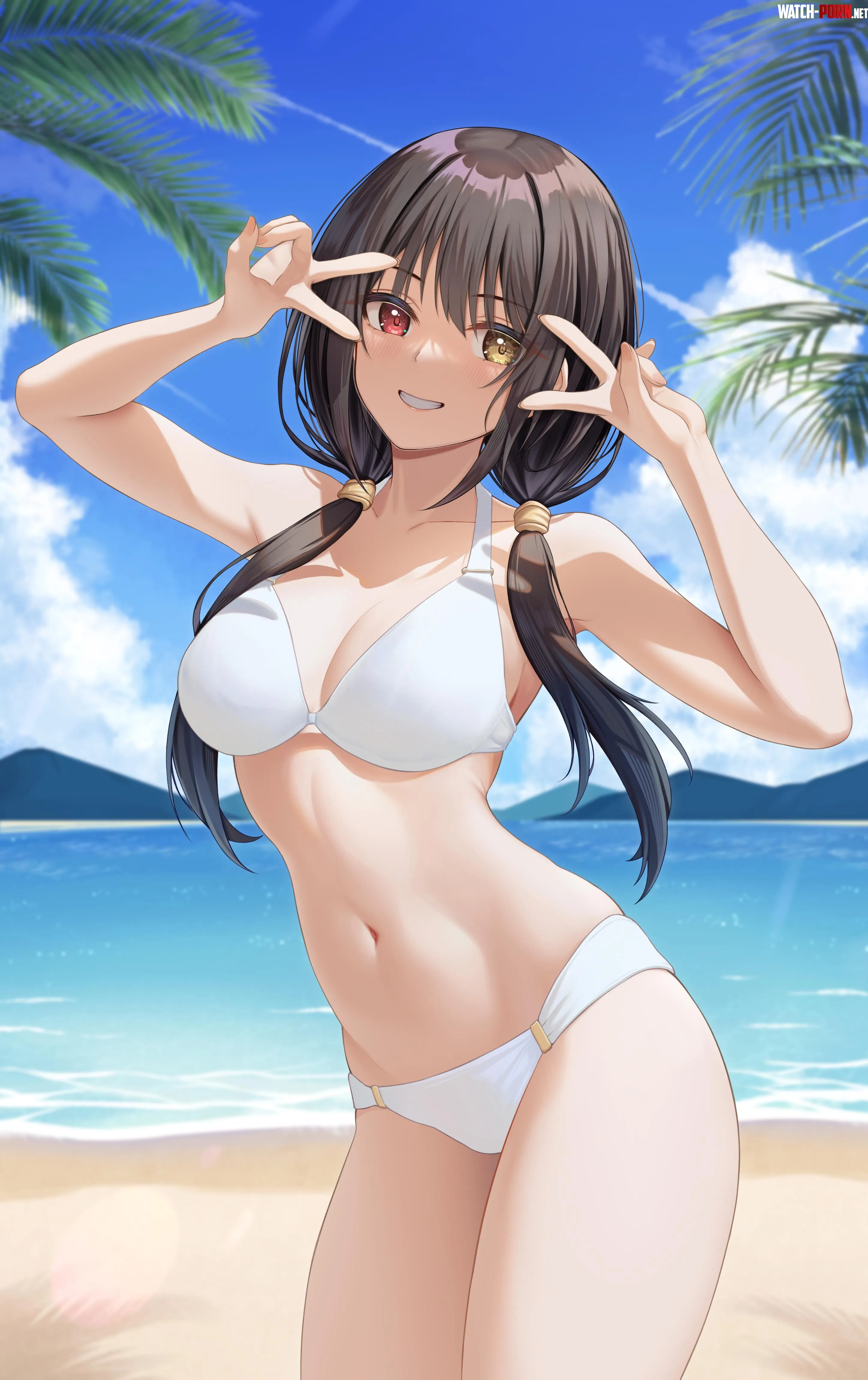 Kurumi at the beach Date A Live by xSaviour_N