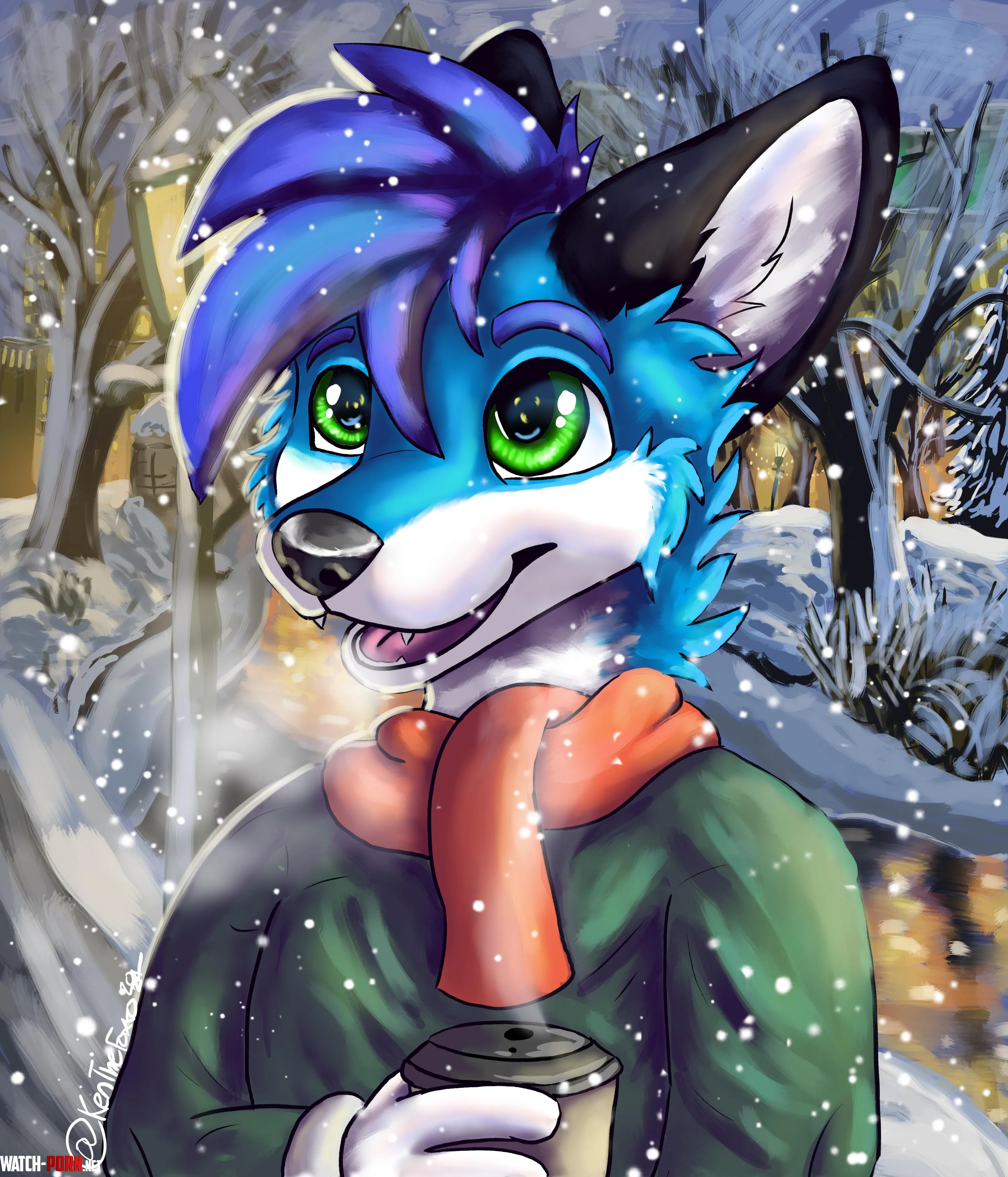 A brisk night in New York art by me by KentheHusky