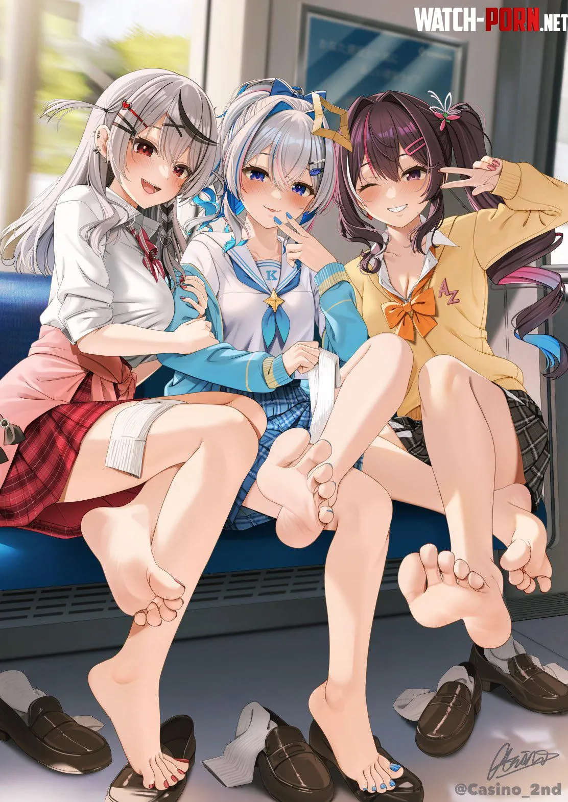 Gyaru Chloe Kanata and AZKi Hololive by A_MASSIVE_PERVERT