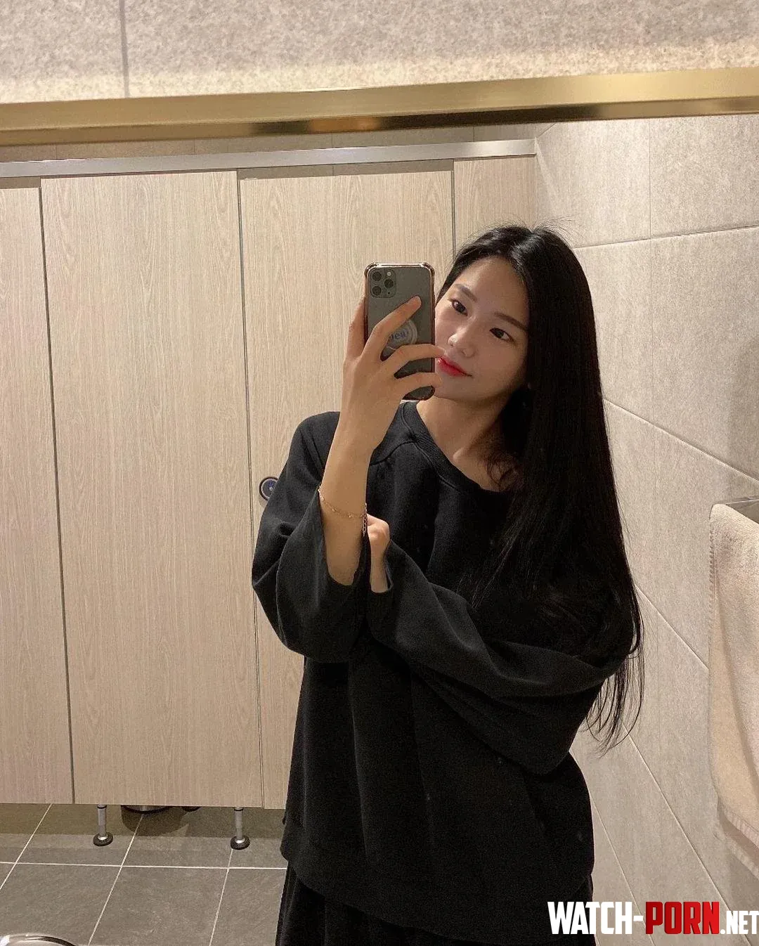 Me with an oversize shirt in the bathroom Do you like it by MissIzi
