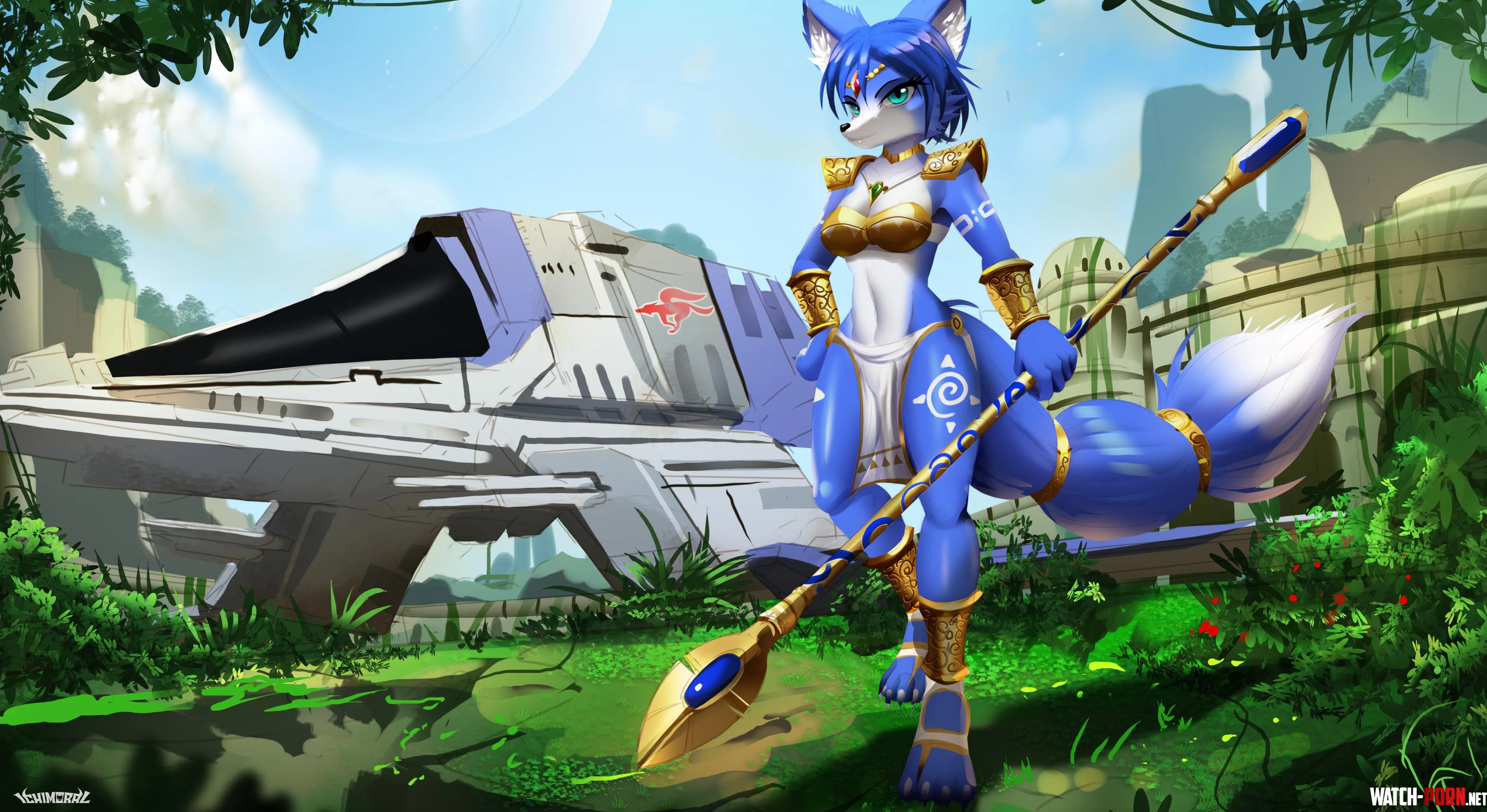 A Krystal from Star Fox Adventures wallpaper i was commissioned to draw  by Aggretsuki