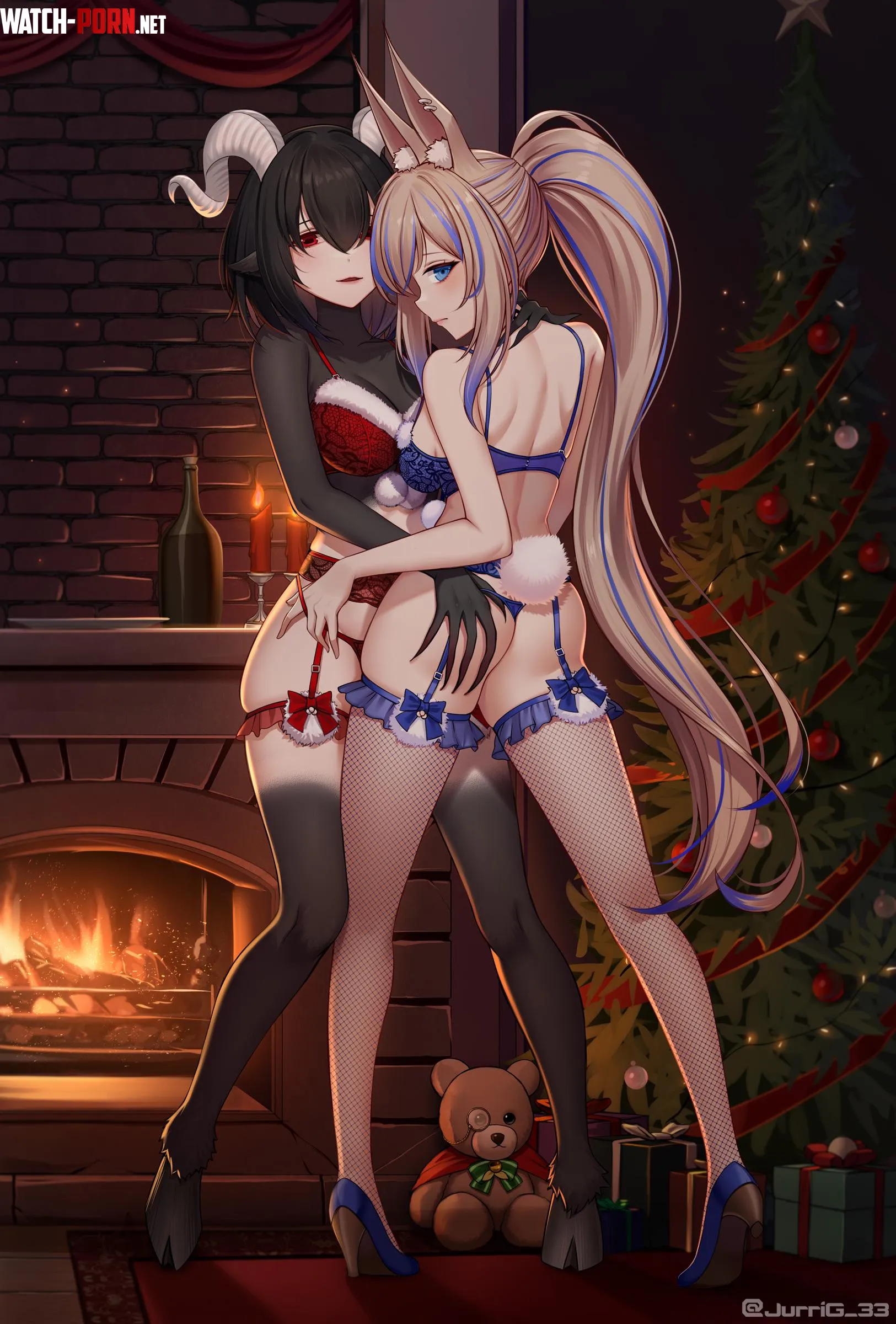 blumetalbunny and Virellis XMas Booty Indie Vtubers by fl4kk3r_