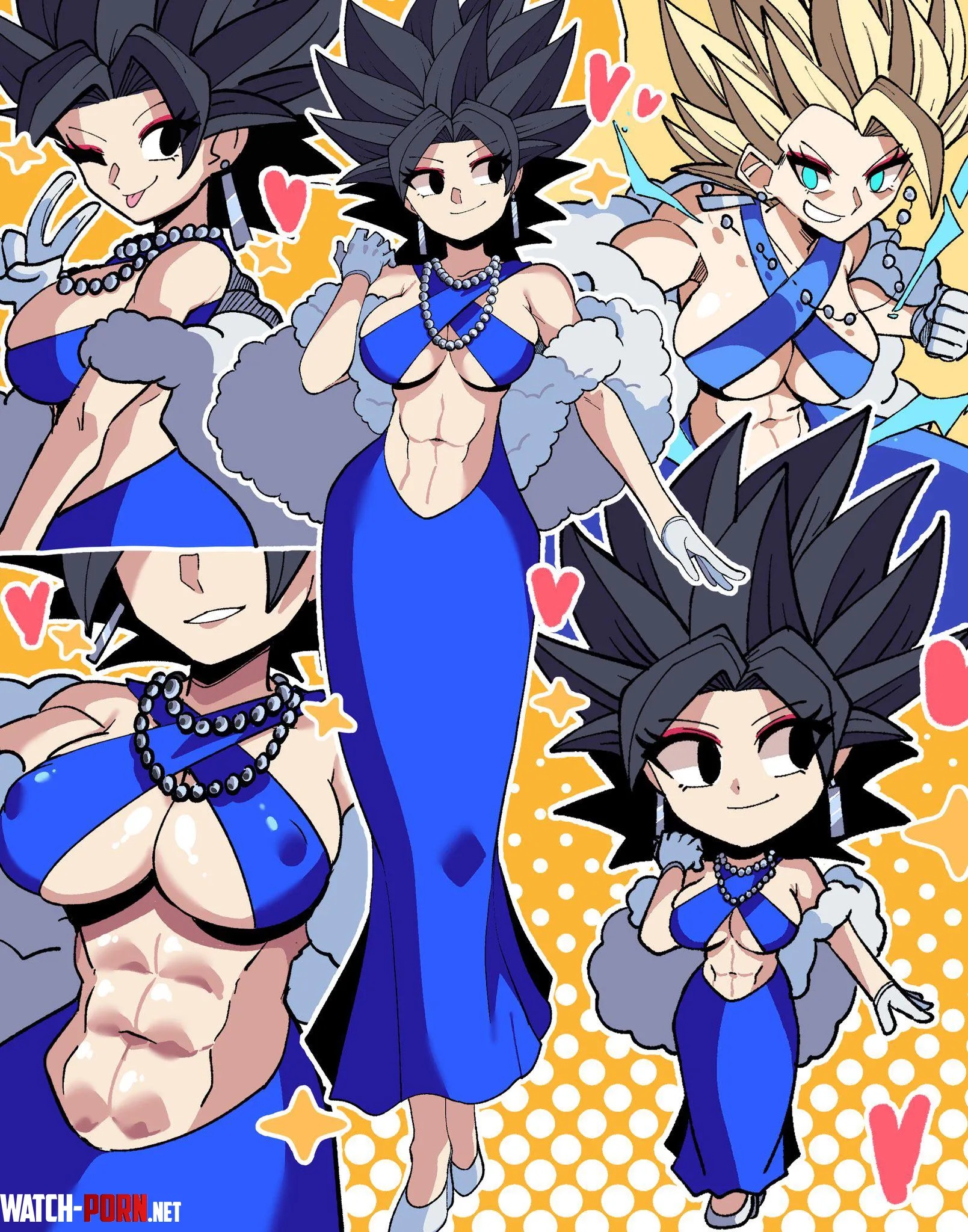 Blue Dress Caulifla Navietta Dragon Ball Super by A_MASSIVE_PERVERT