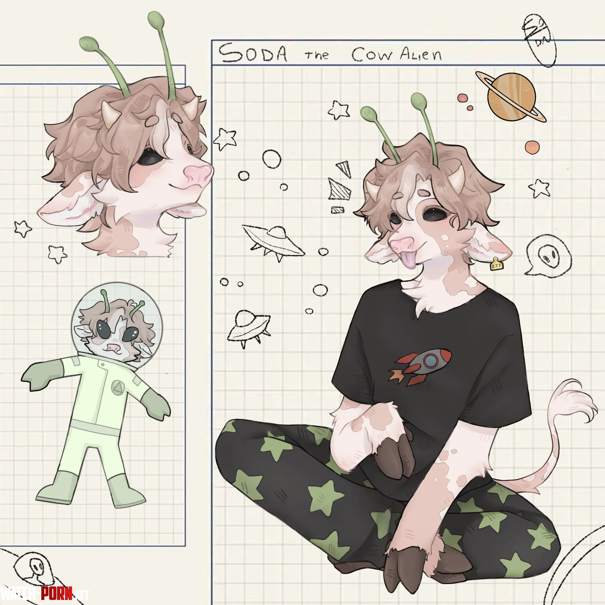 My Alien Cow lt3 My comms are open Art by me by Born_Paint845