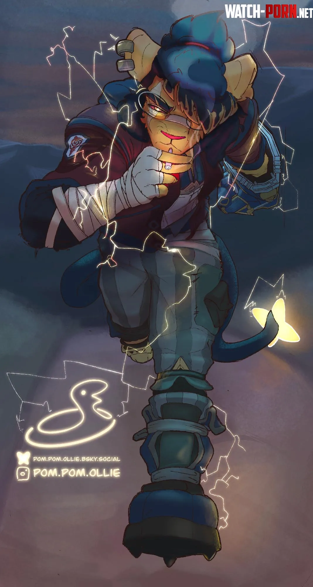 Shiny Luxray OC dressed as Vi 3 by Pom-Pom-Ollie
