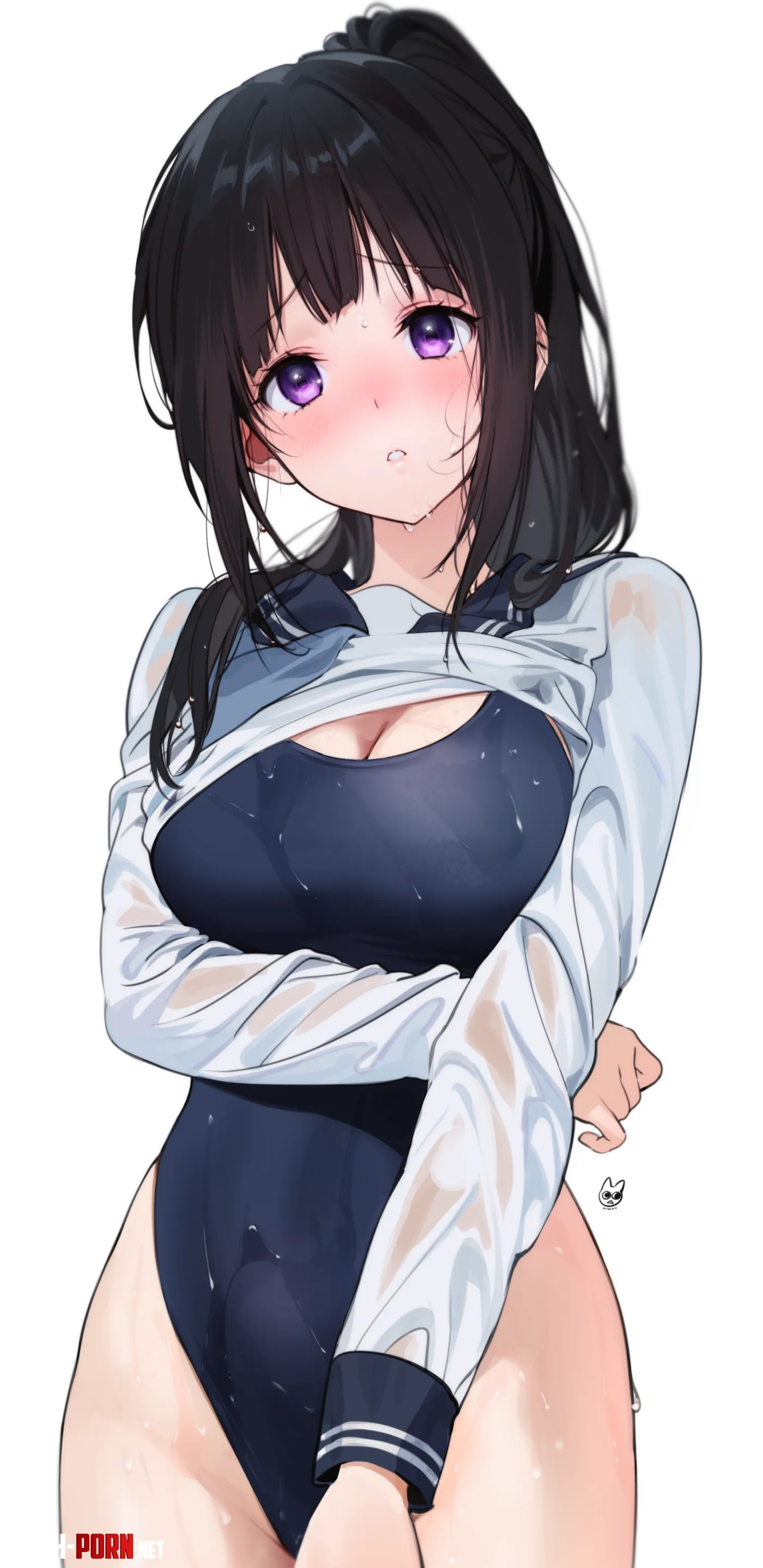 Chitanda Eru in wet school swimsuit Hyouka Mery by ecchi_neko