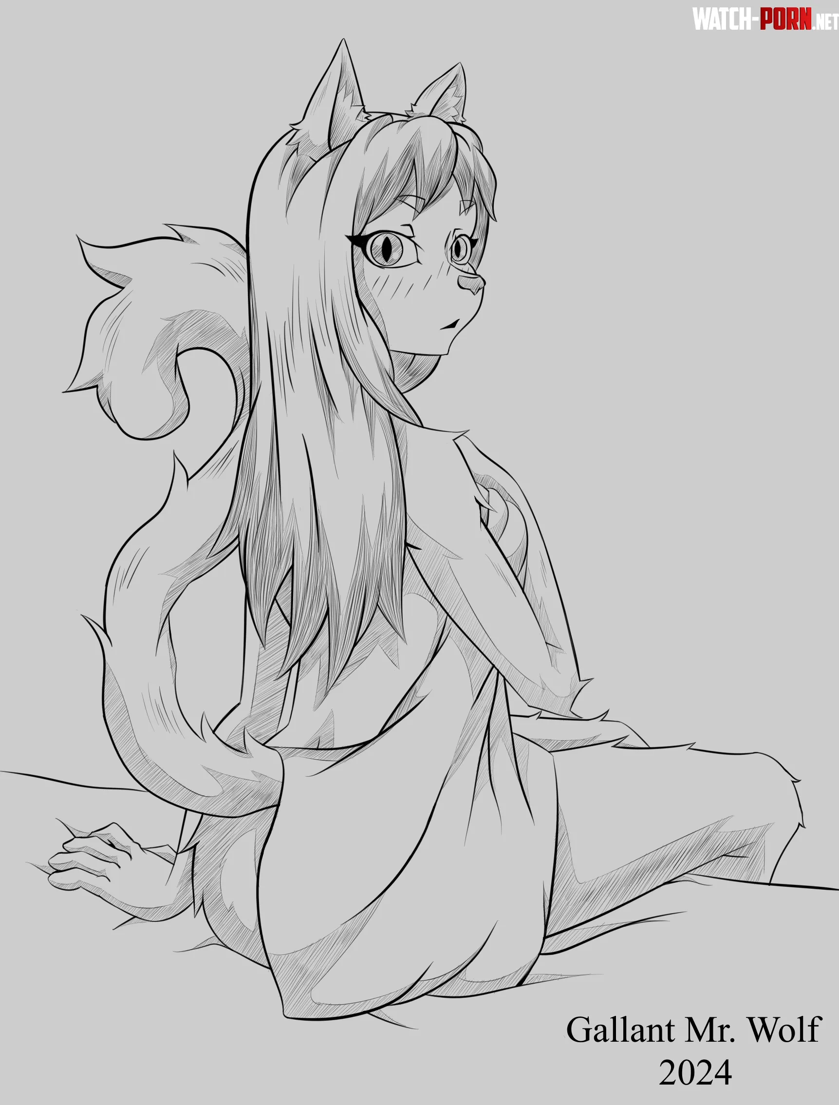 Postbath Surprise Art by me by Gallant_Mr_Wolf