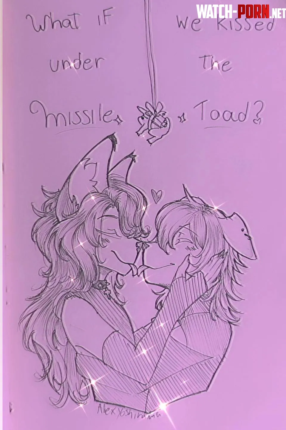 What if we kissed under the missile toad  art by me  by TcholaTalk
